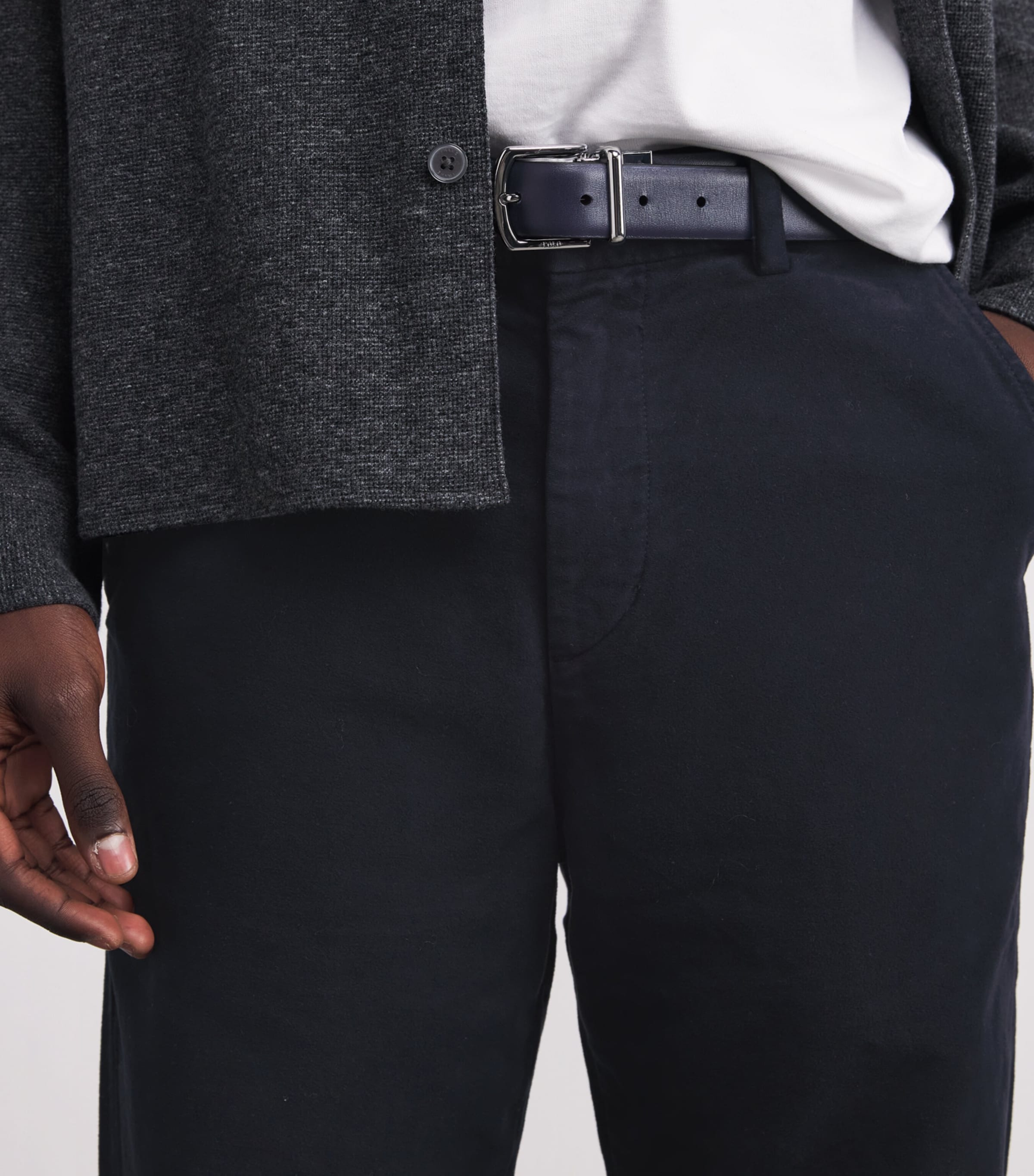 Cotton Flat Front Chinos NVY Image 6