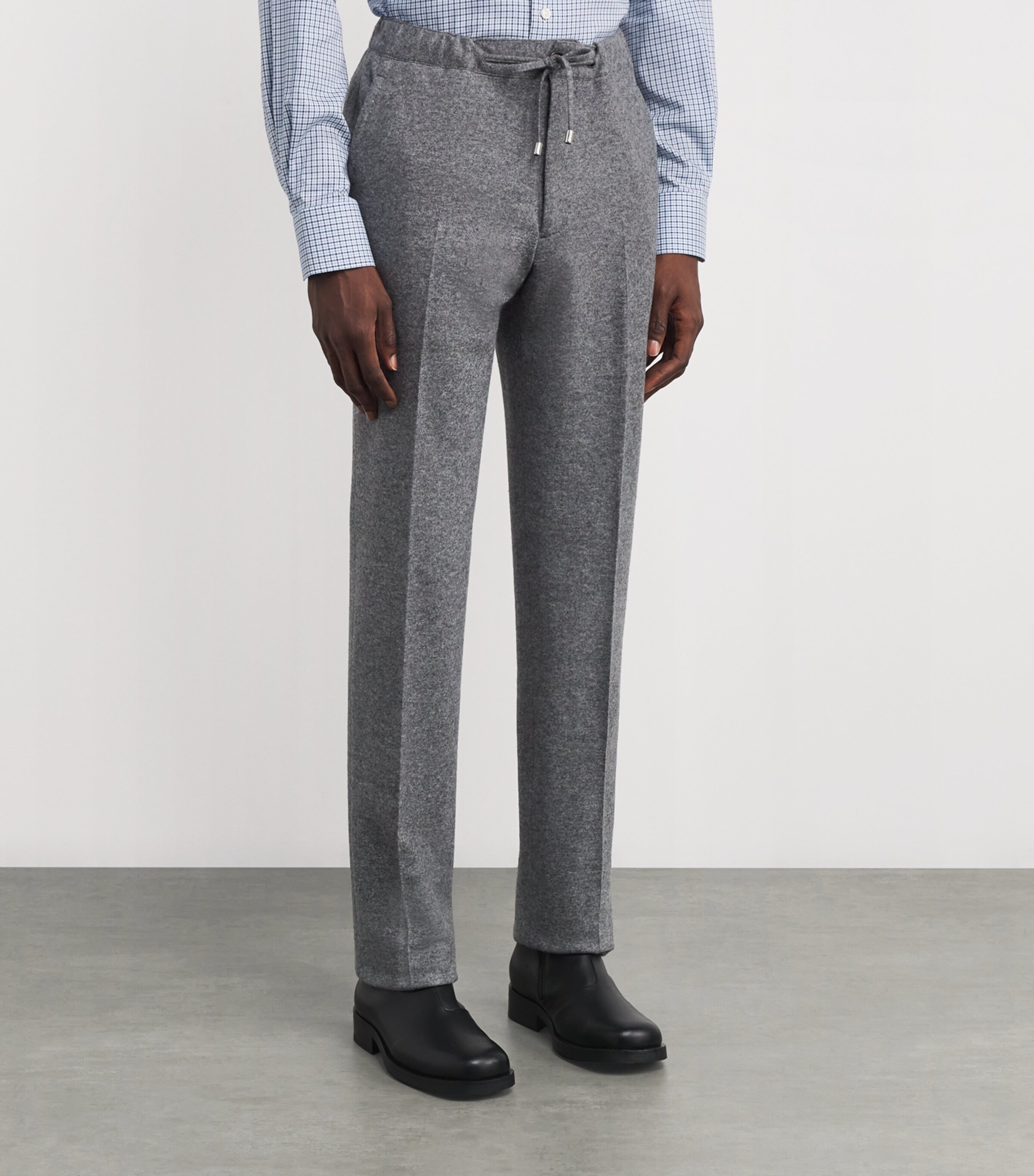 Fioroni Cashmere Mens Virgin Wool-Cashmere Straight Trousers Molveno Image 3