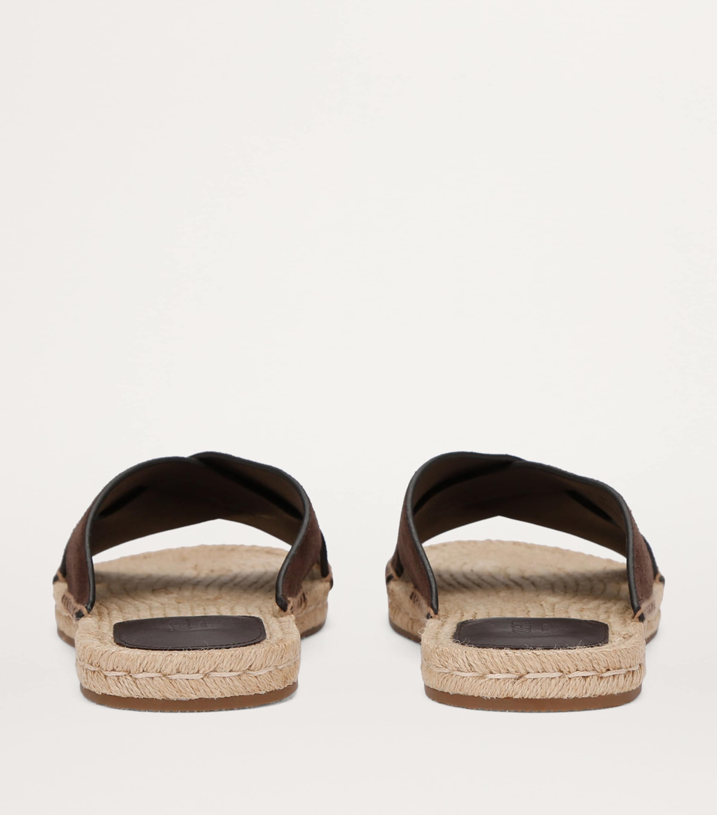 Suede Espadrille Sandals DARK BROWN Image 2