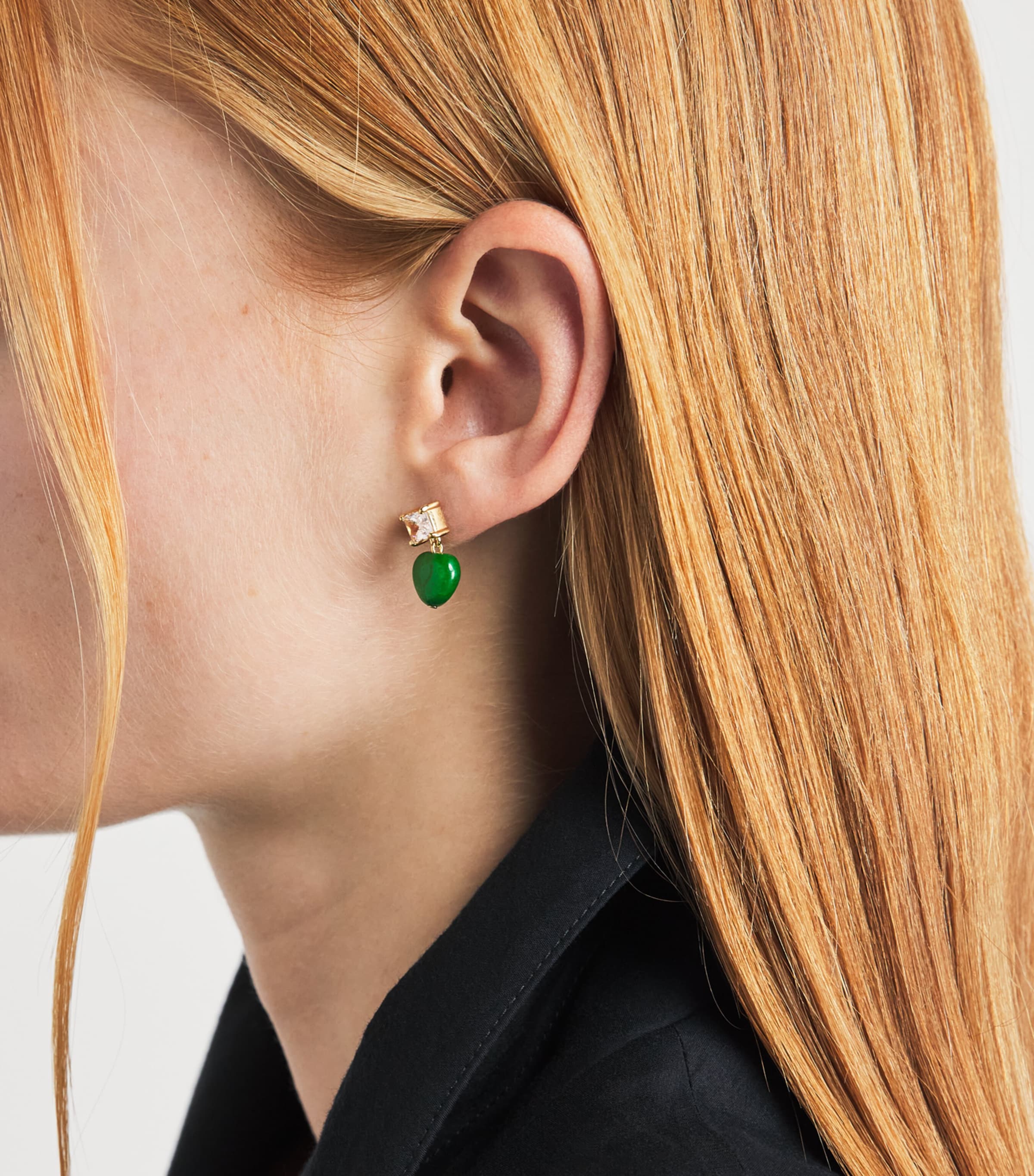 Completedworks Gold-Plated The Heart's Window Drop Earrings Gold Plated Grn Image 2