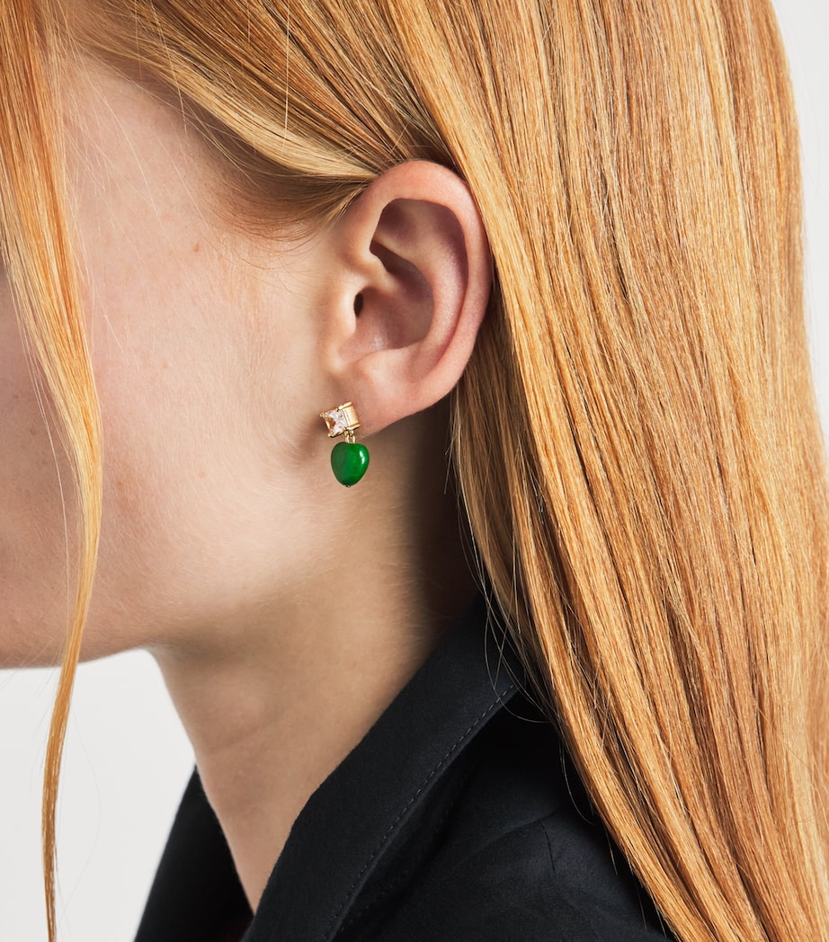Completedworks Gold-Plated The Heart's Window Drop Earrings Gold Plated Grn Image 2