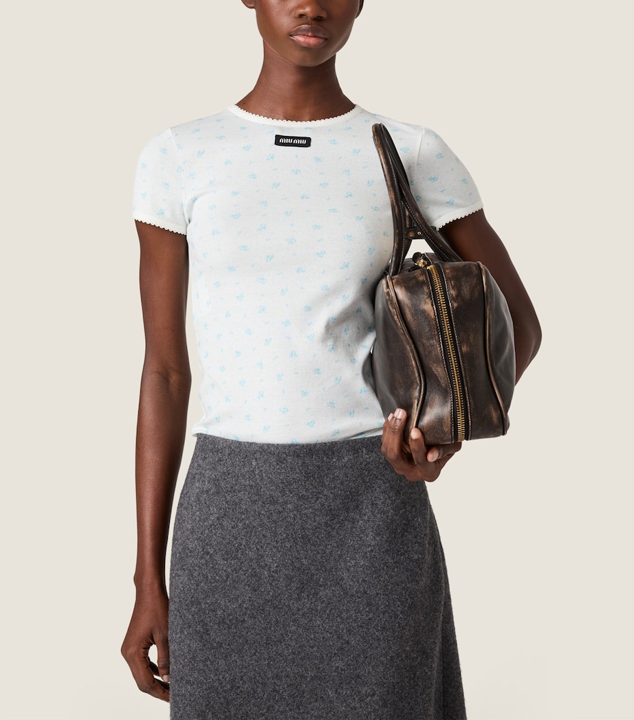 Cotton Floral Logo T-Shirt F0AZ1 Image 2