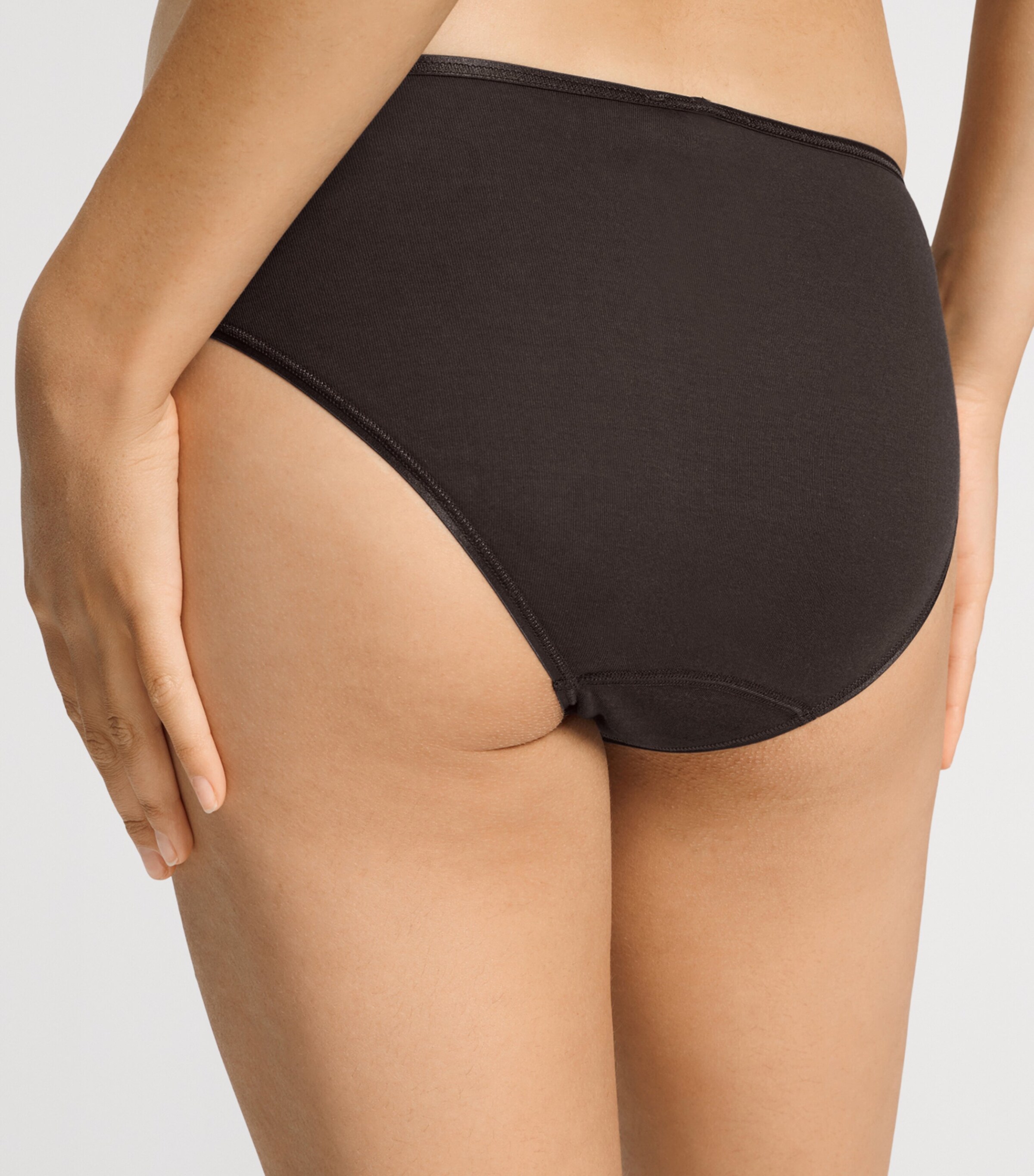 Hanro Womens Cotton Midi Briefs Dark Mocha Image 5