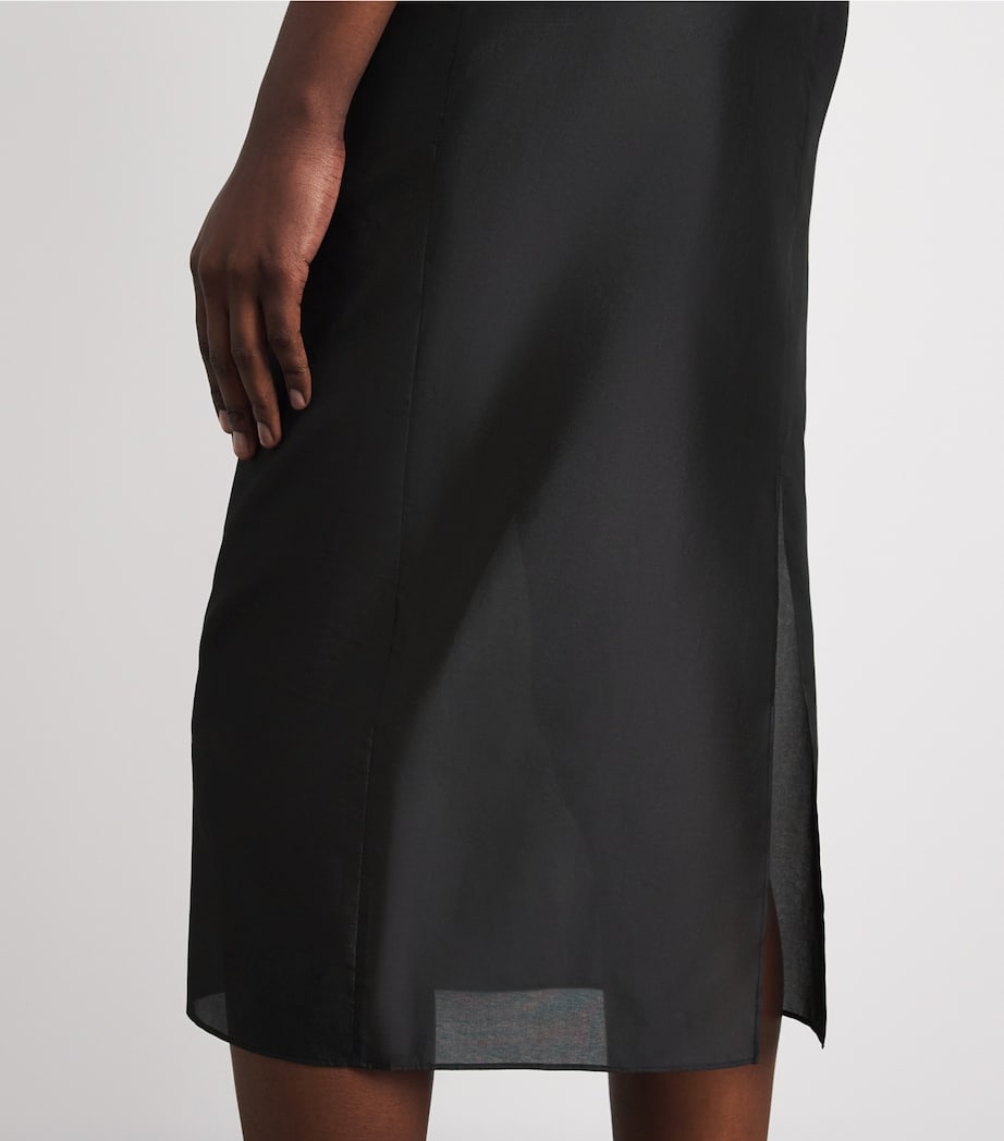 Almada Label Womens Silk-Blend Kiana Midi Skirt Black Image 3