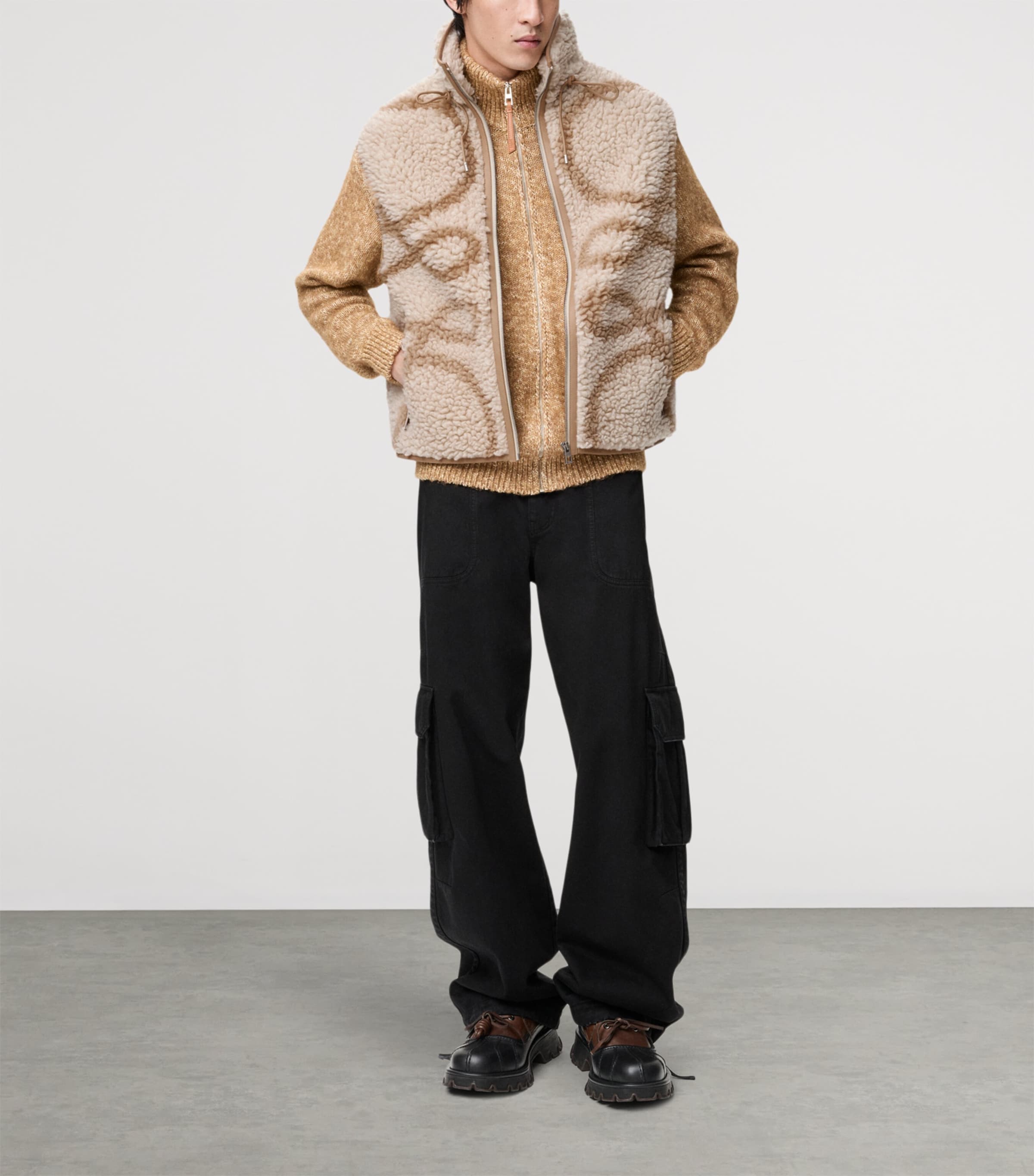 Fleece Anagram Gilet BEIGE/KHAKI GREEN Image 2