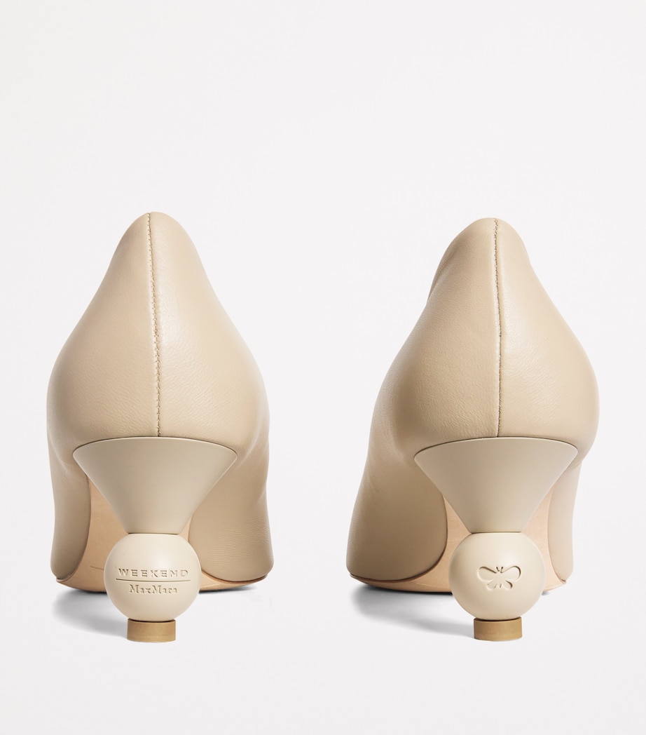 Weekend Max Mara Leather Renza Pumps 55 Sand Image 4