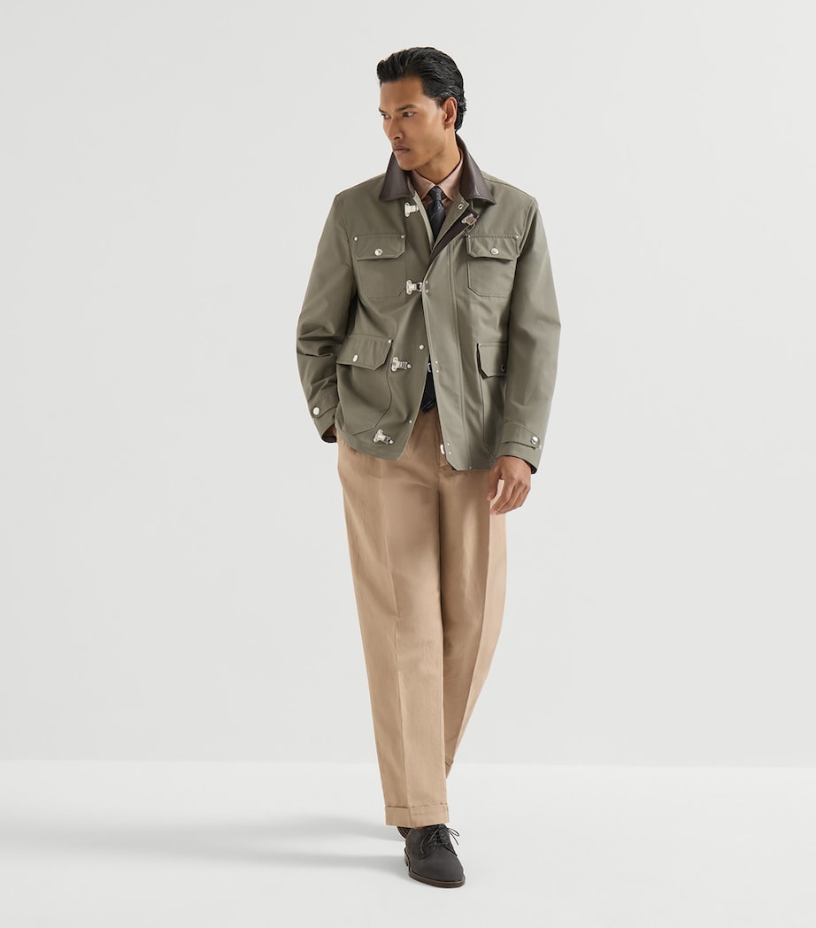 Brunello Cucinelli Mens Cotton-Linen Pleated Trousers Image 2