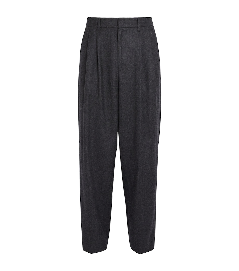 Le 17 Septembre Mens Wool Double-Pleated Trousers Charcoal Image 1