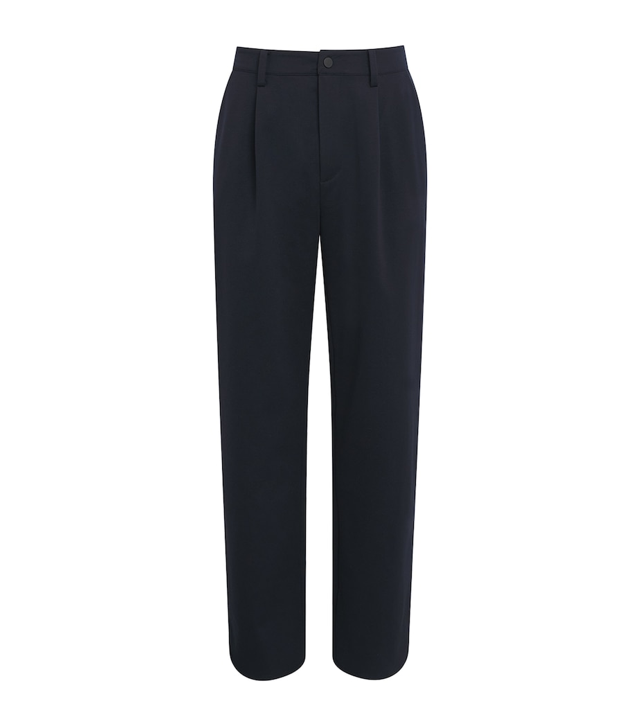 7 For All Mankind Mens Pleated Straight Trousers Blue Image 1
