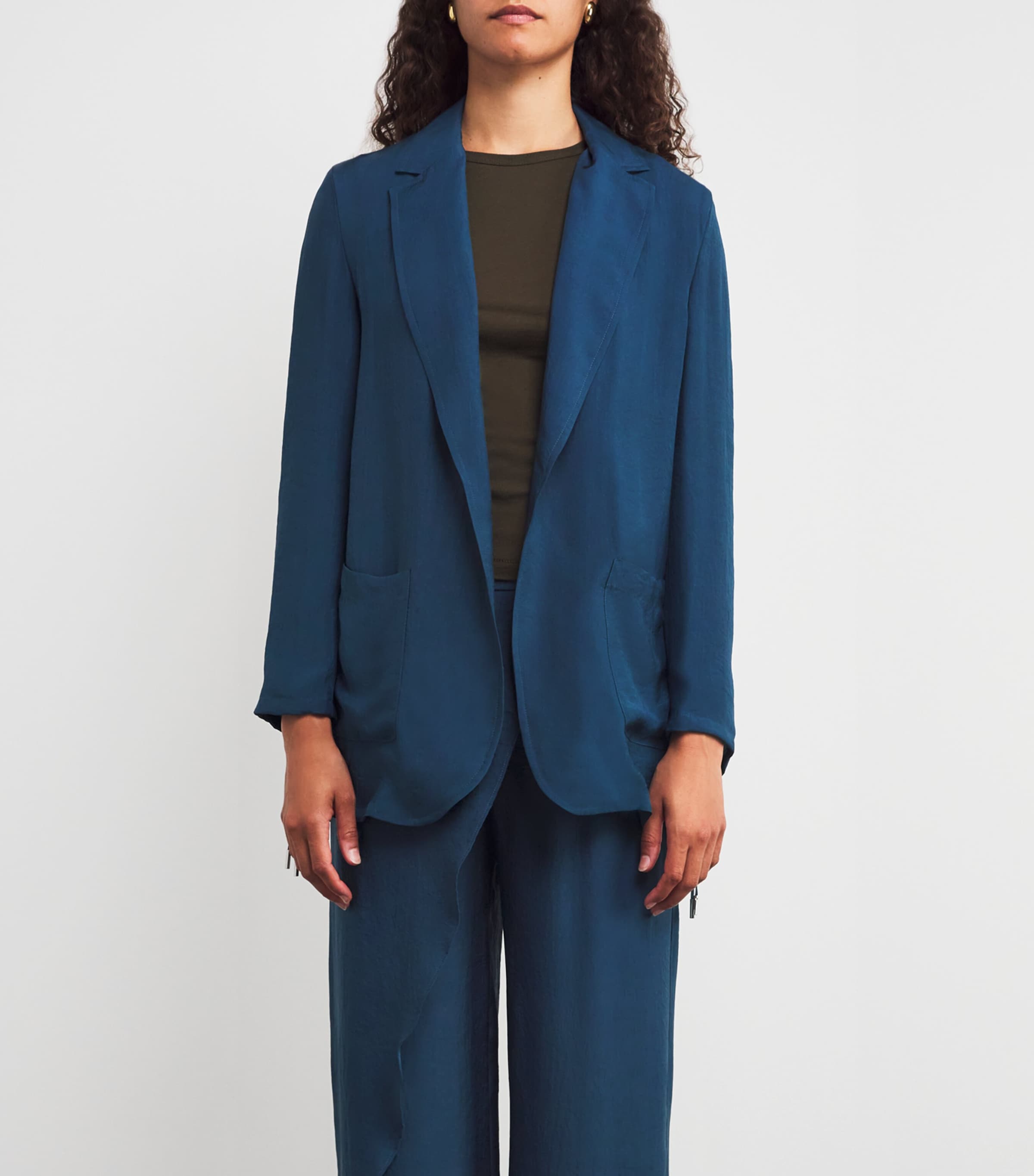 Crinkled Twill Blazer NAVY Image 3