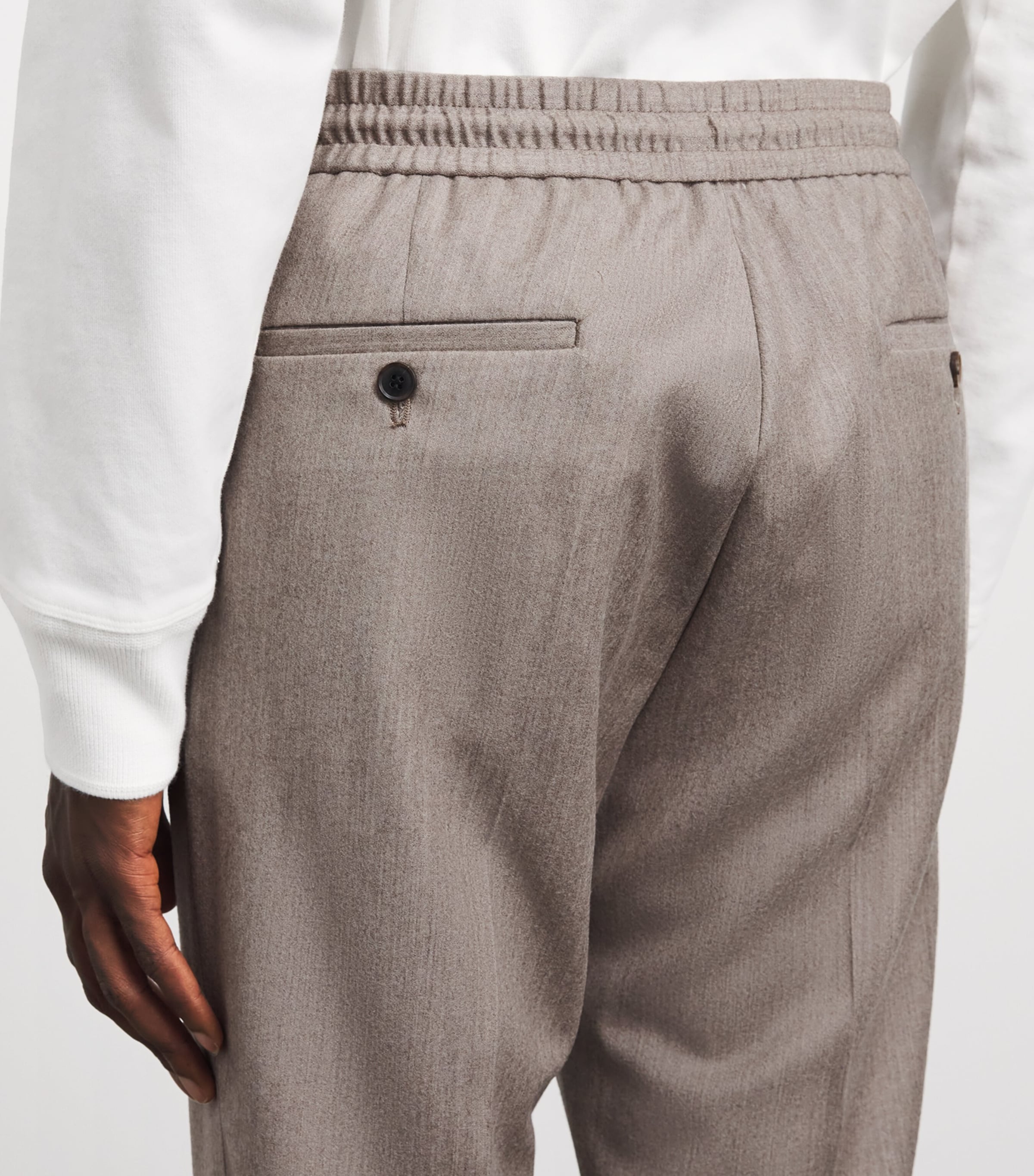 Paul Smith Mens Wool Drawstring Chinos Beige Image 3