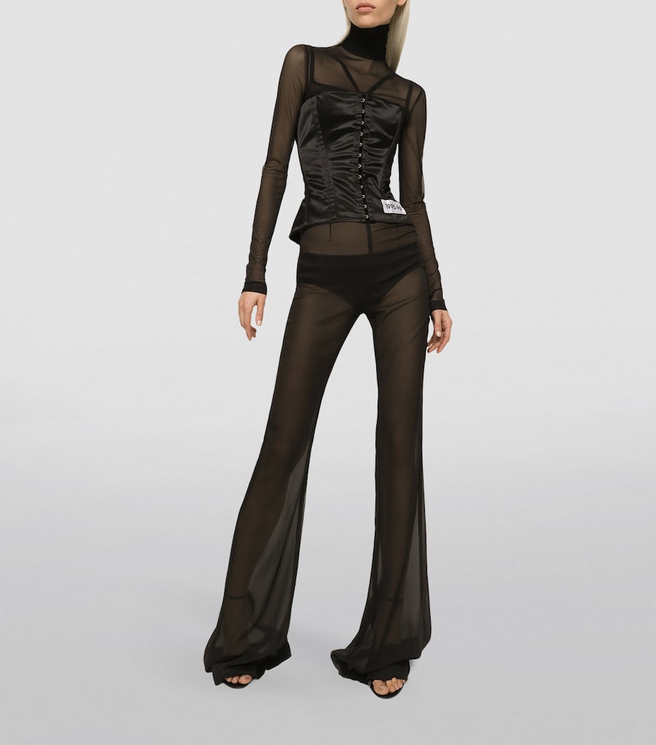 Satin Corset Top N0000-BLACK Image 4