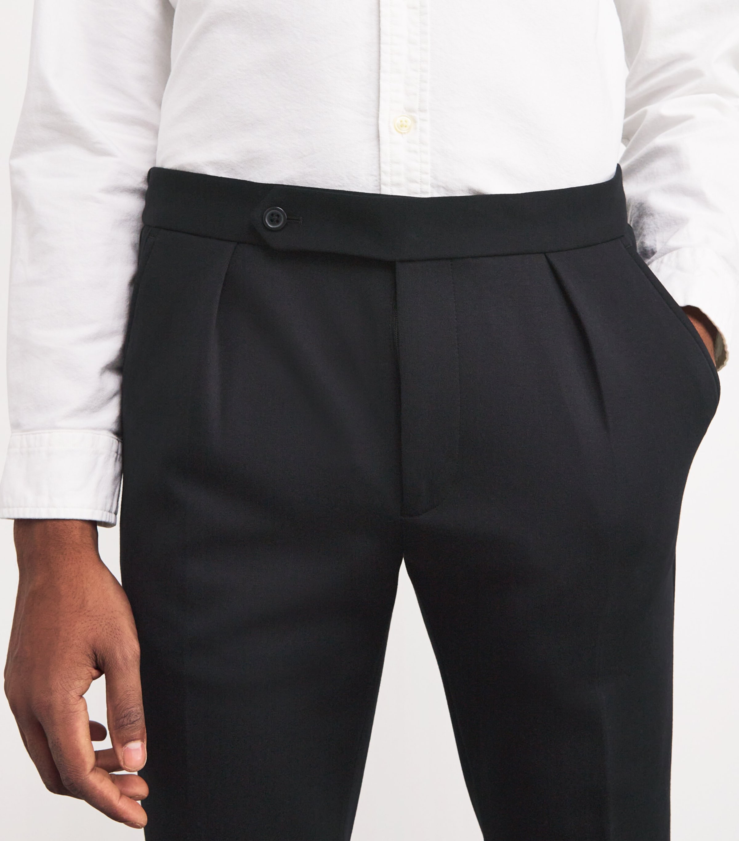 Double-Knit Tailored Trousers BLACK Image 6