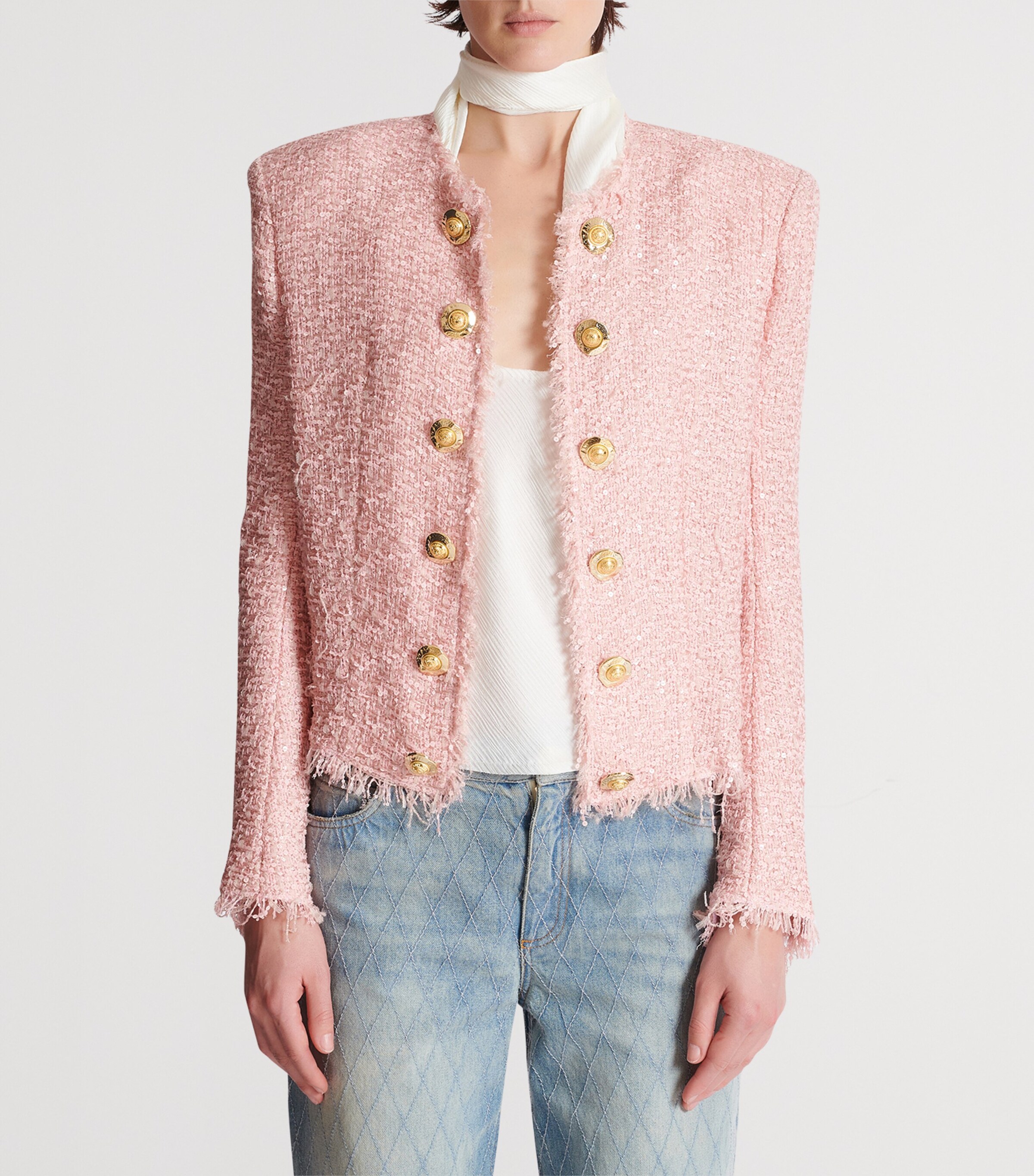 Tweed Sequinned Blazer 4CU ROSE Image 7