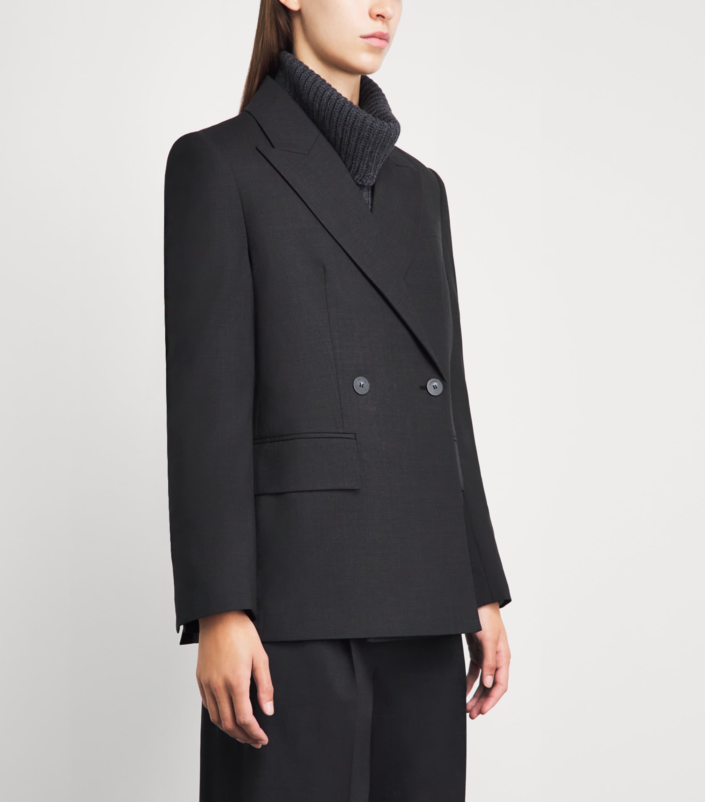 Joseph Womens Stretch-Wool Dana Blazer Graphite Image 4