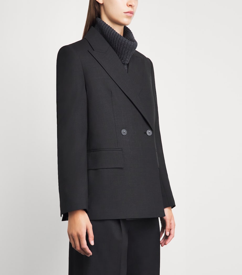 Joseph Womens Stretch-Wool Dana Blazer Graphite Image 4