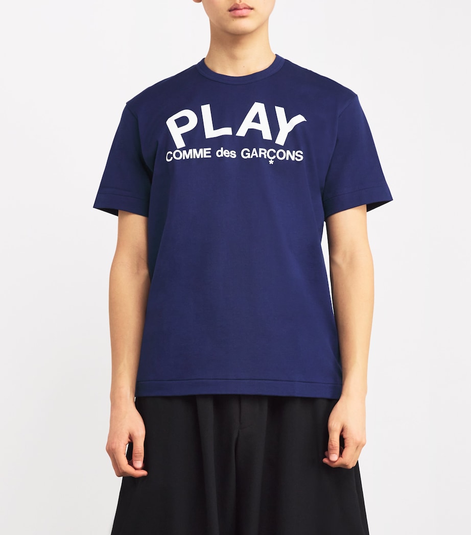 Comme Des Garçons Play Mens PLAY Logo T-Shirt Navy Image 3