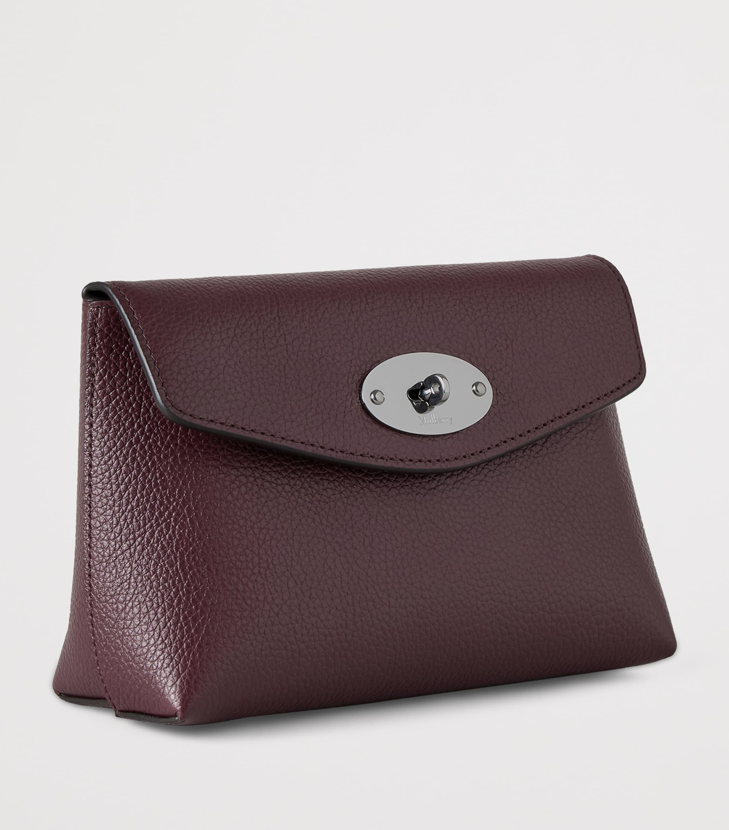 Mulberry Leather Darley Cosmetics Pouch Black Cherry Image 2