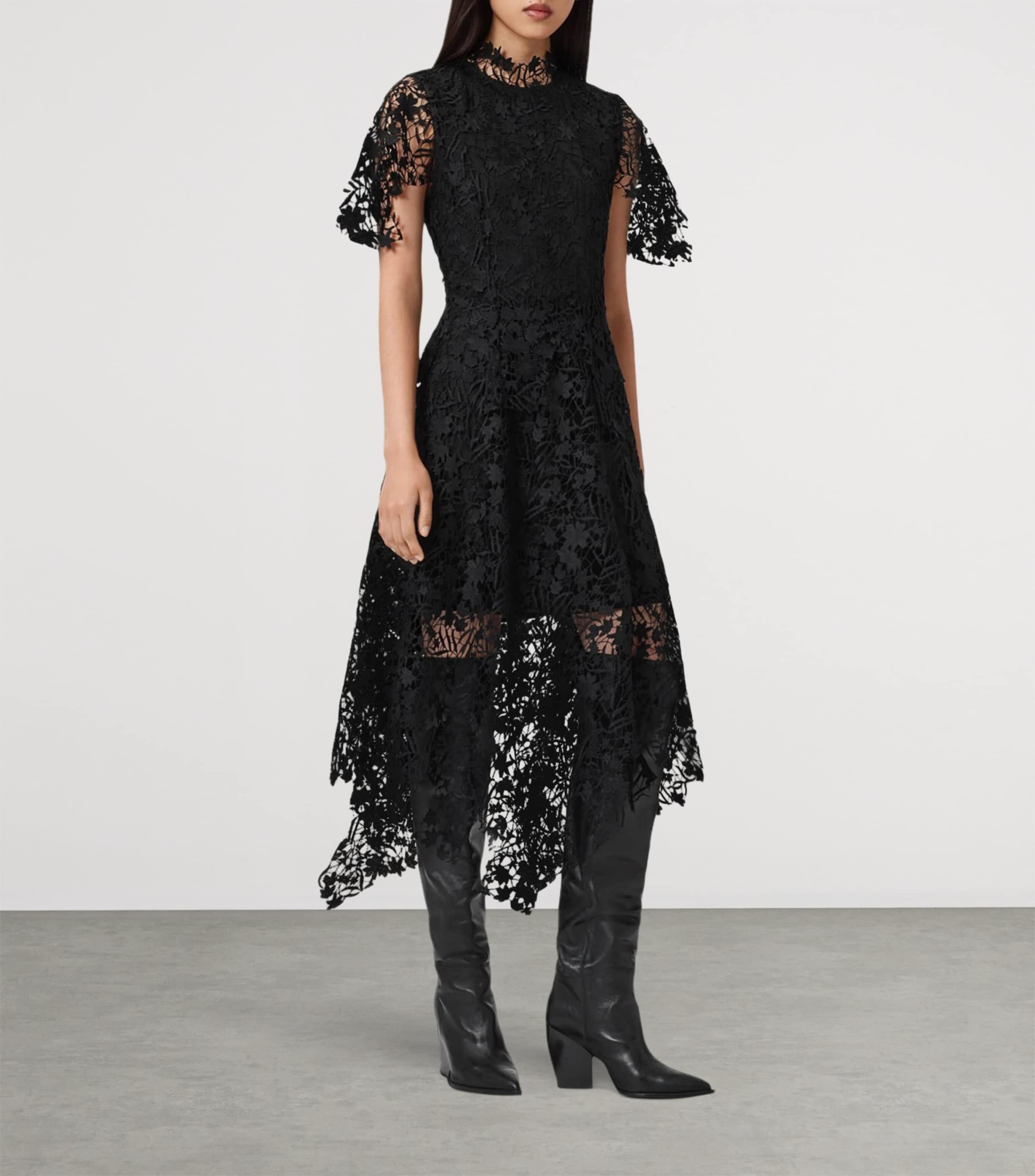 Lace Saege Midi Dress BLACK Image 3