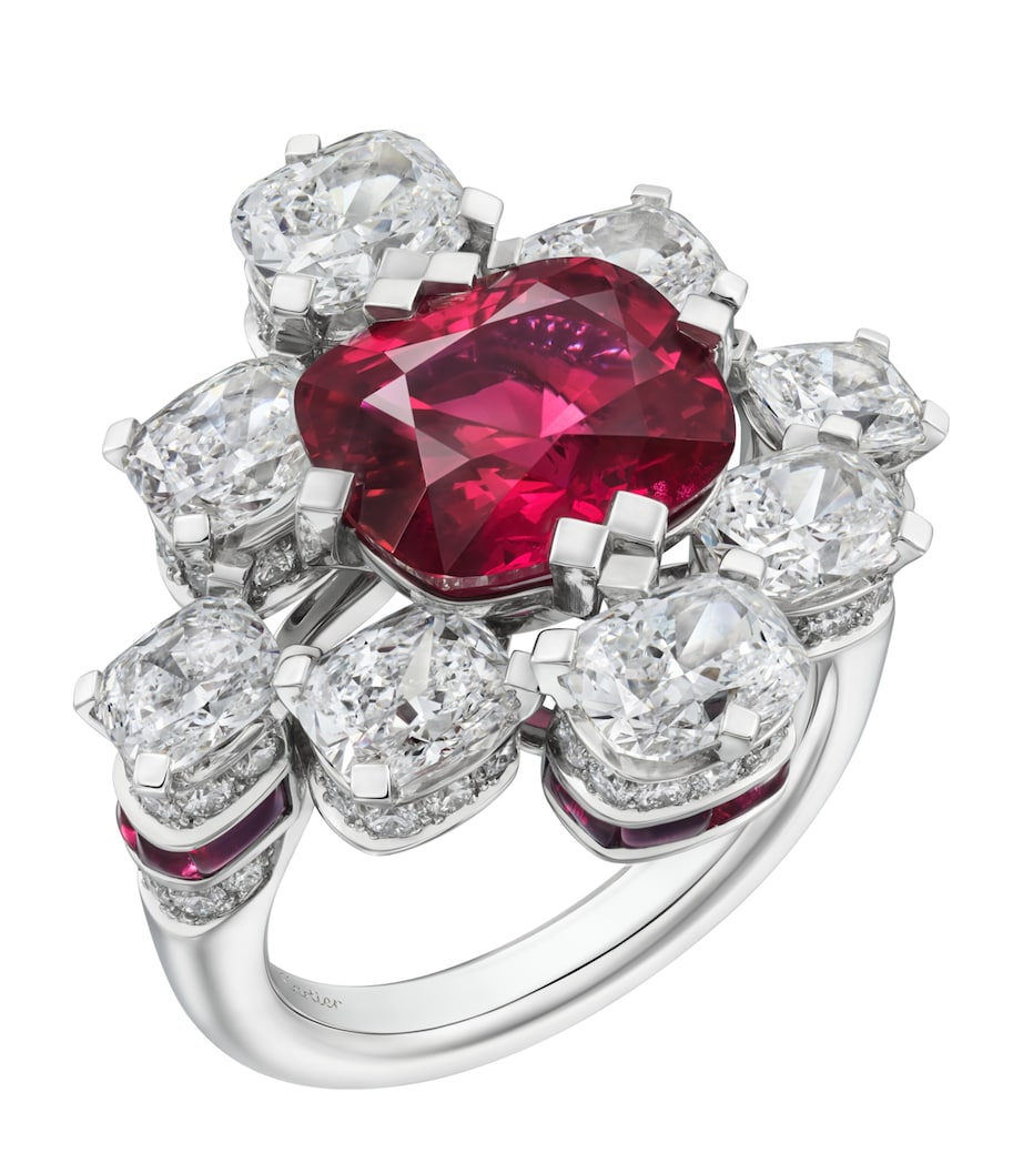 Cartier Platinum, Diamond and Ruby Tesselia Cocktail Ring Platinum Image 1