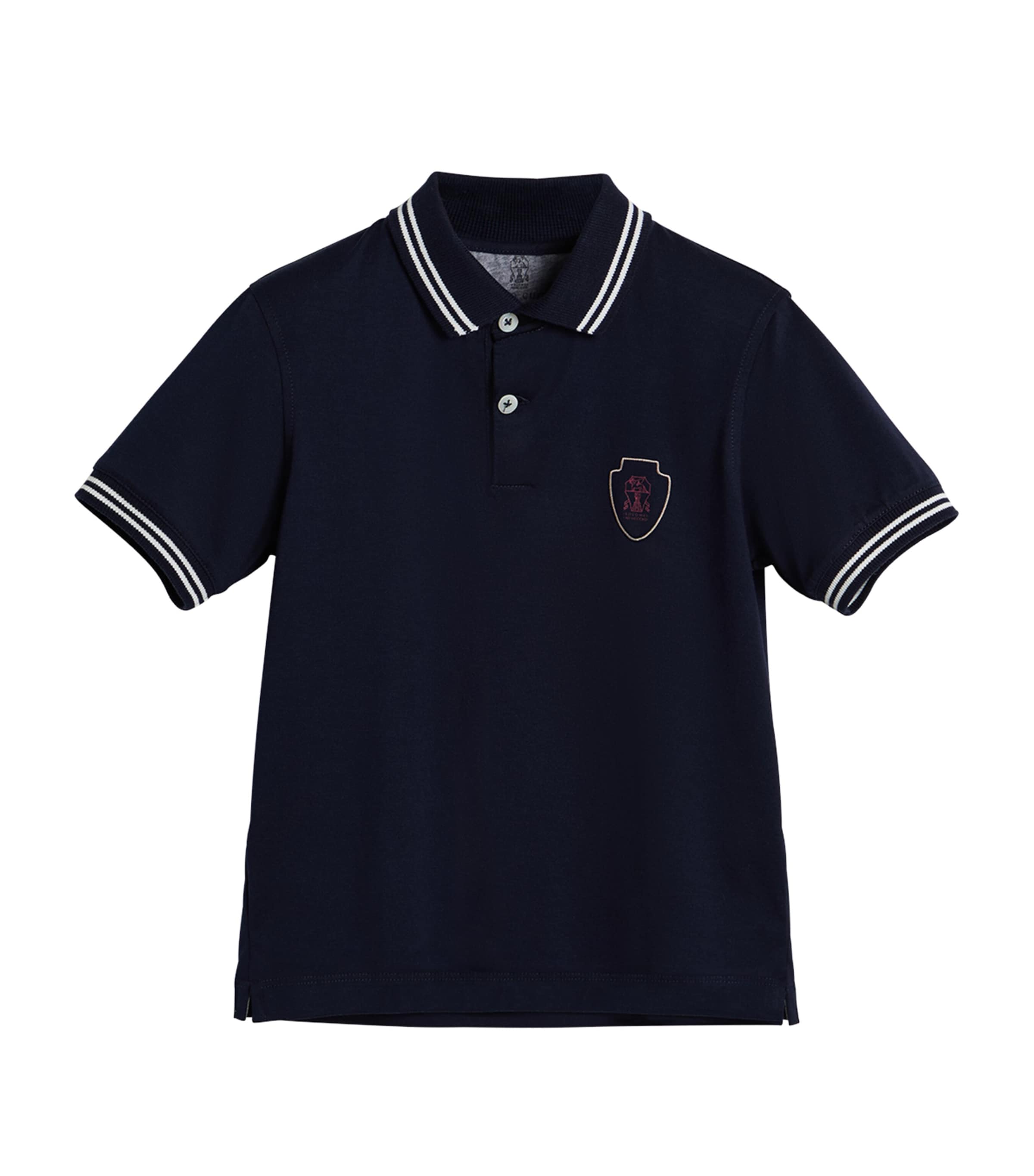 Brunello Cucinelli Jersey Polo Shirt In Blue