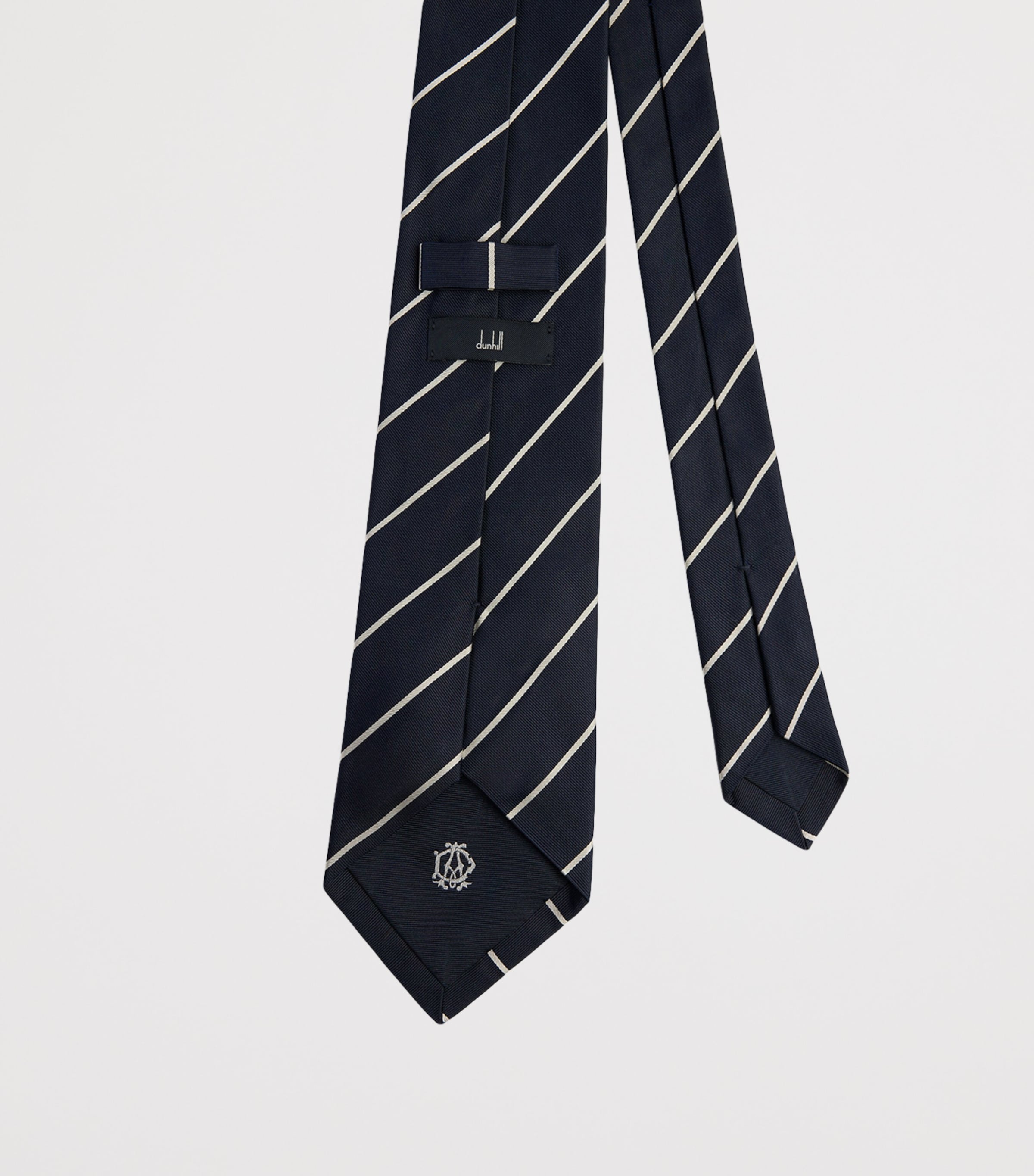 Dunhill Mulberry Silk Stripe Tie Navy Image 2