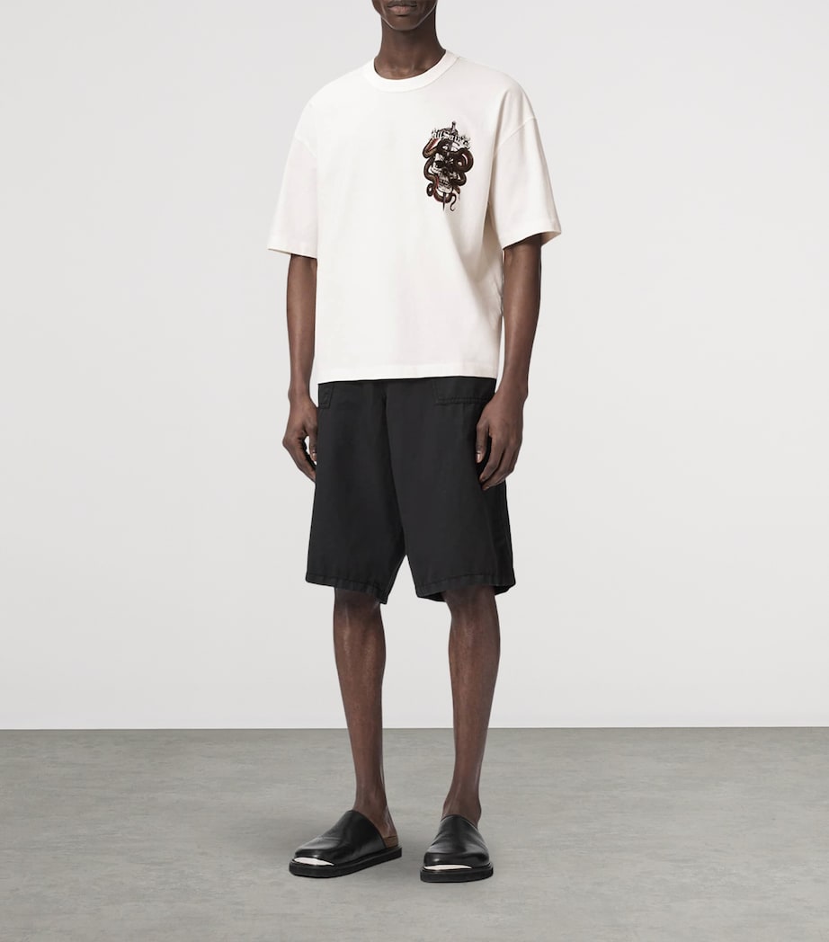 AllSaints Mens Organic Cotton Araknid T-Shirt Chalk White Image 2