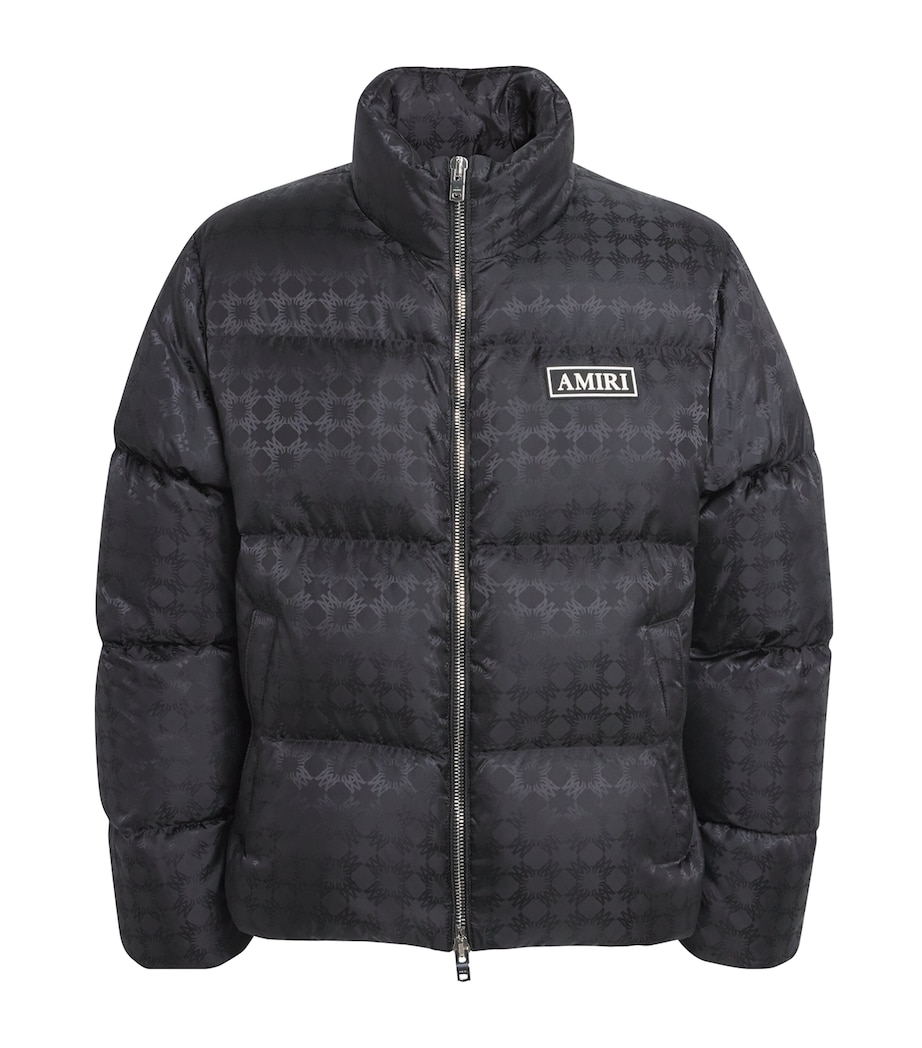 Down Jacquard Logo Puffer Jacket BLACK Image 1
