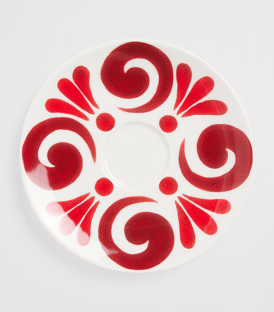 Porcelain Kallos Espresso Cup and Saucer DEEP RED ON WHITE Image 2