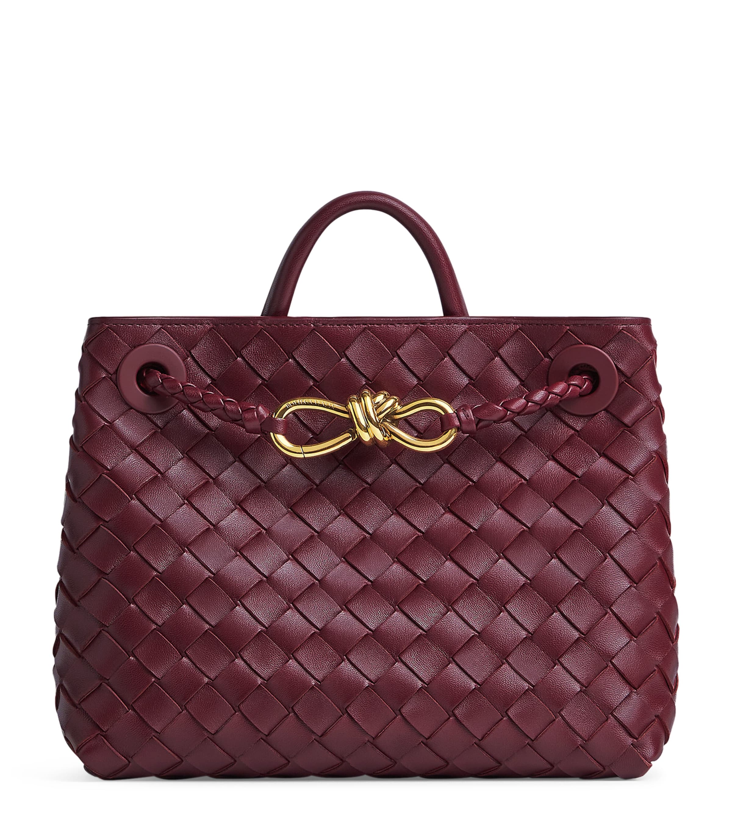 Bottega Veneta Small Leather Andiamo Top-handle Bag In Gray