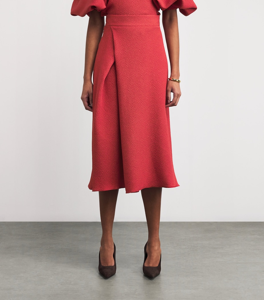 Jacquard Plait Midi Skirt CARMINE Image 3