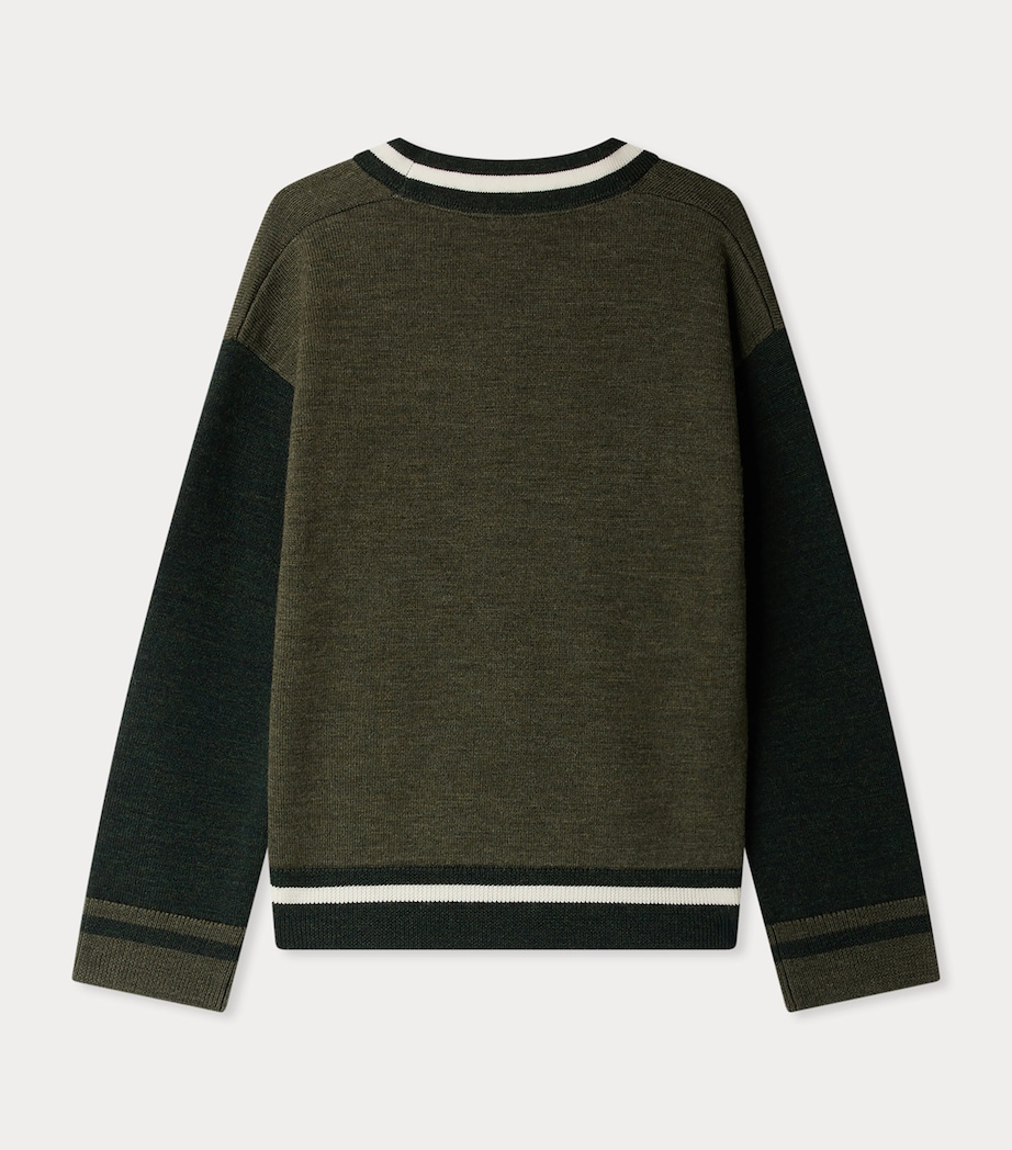 Wool Julian Cardigan (4-8 Years) RA KAKI FONCE Image 2