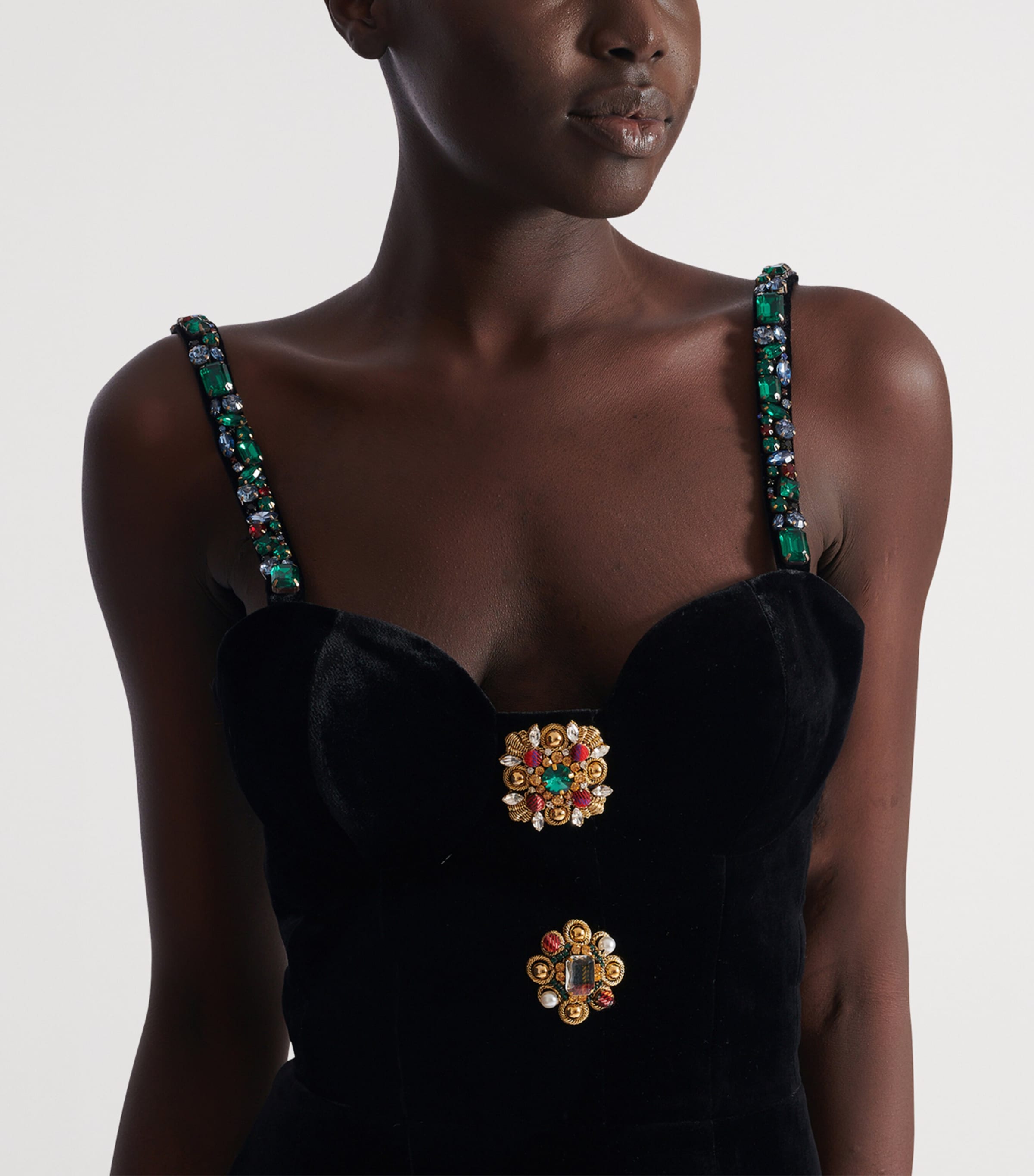 Velvet Embellished Mini Dress EAH NOIR/MULTICO Image 8