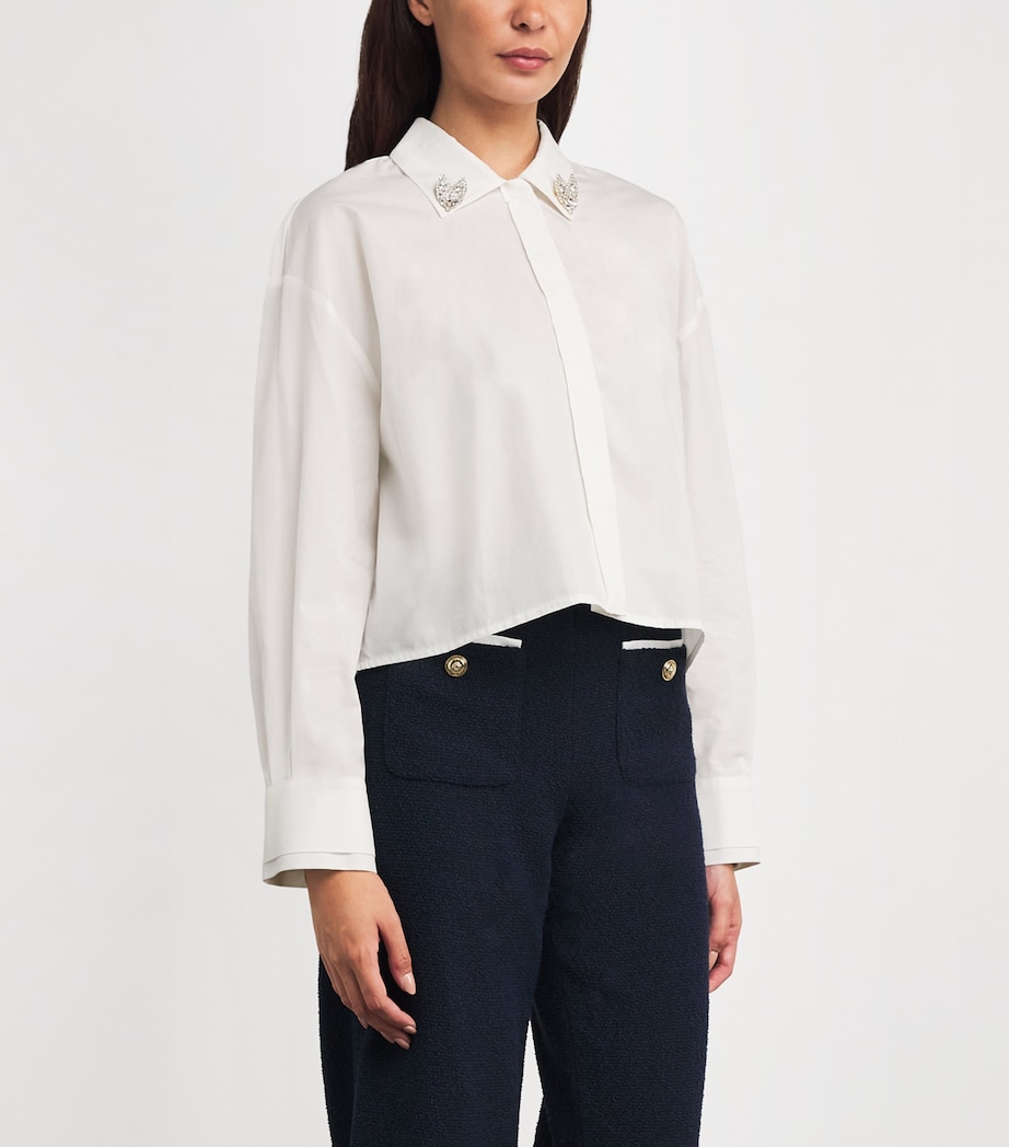 Cotton Embellished Shirt WHITE Image 3