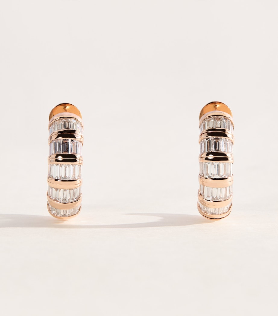 SHAY Rose Gold and Diamond Baguette Earrings Rose Gold Image 1