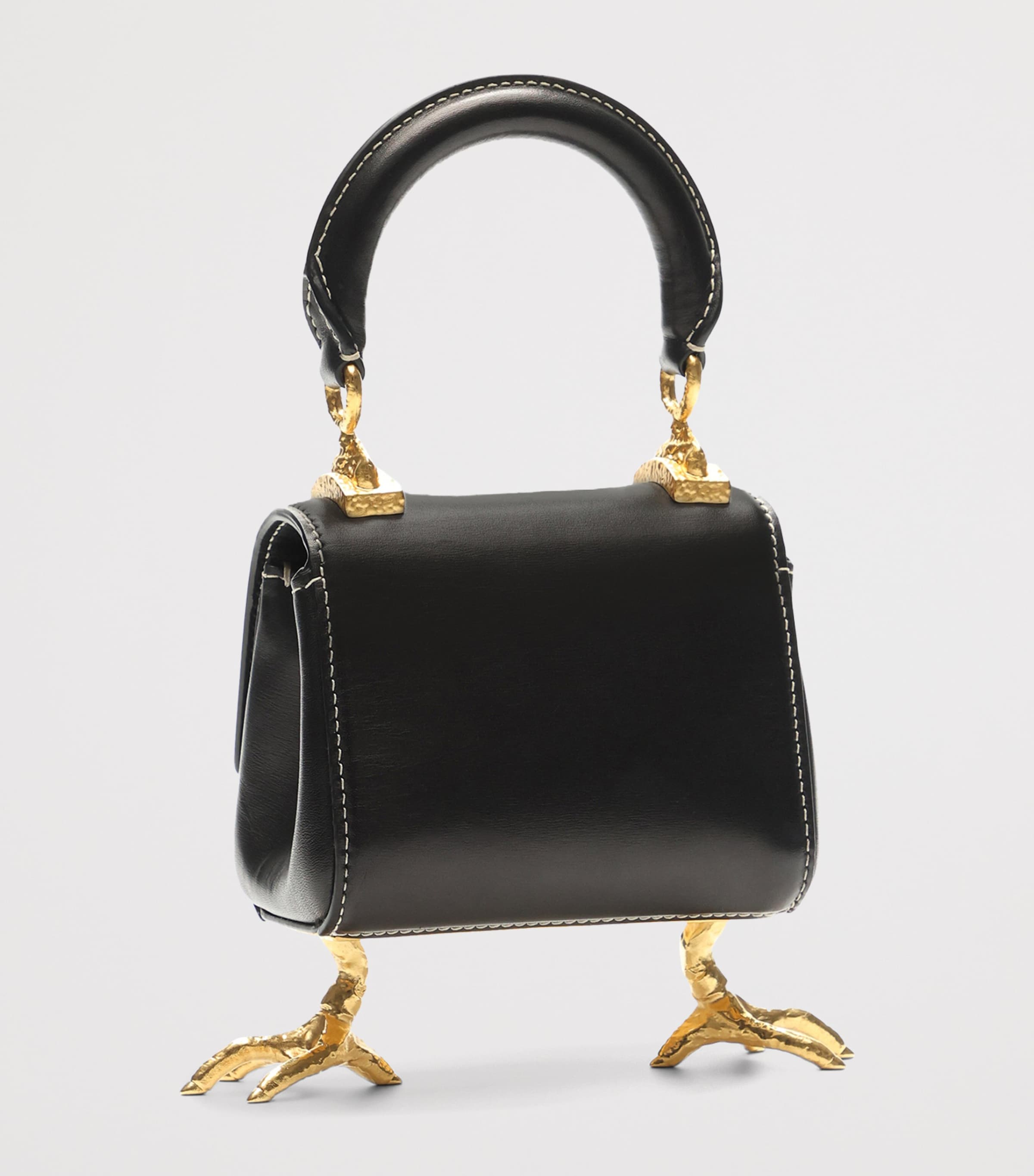 Schiaparelli Leather Secret Top-Handle Bag Black Image 3