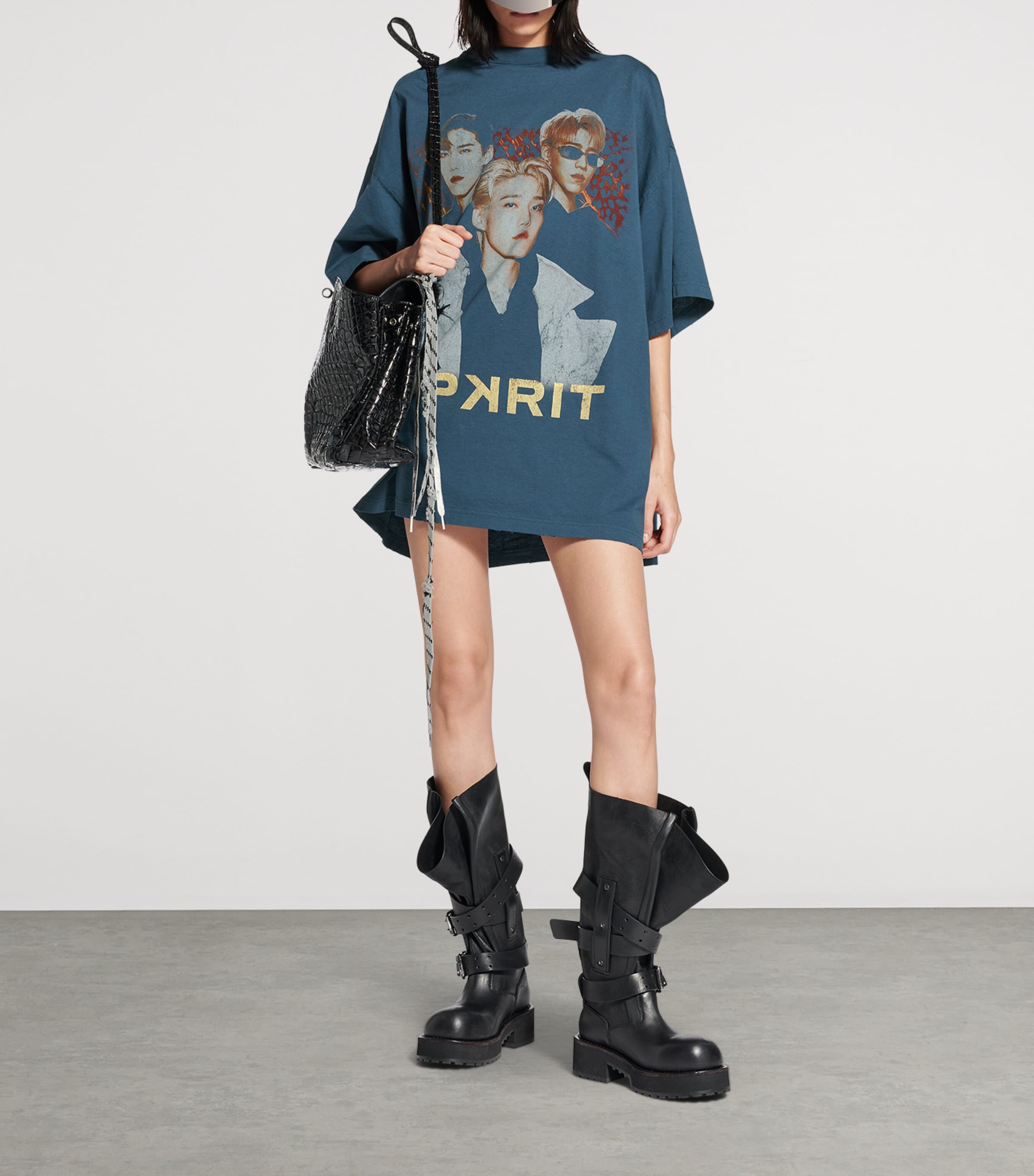 Balenciaga Blue Cotton PP Krit Oversized T-Shirt | Harrods BN