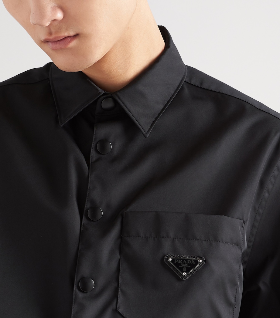 Prada Mens Re-Nylon Relaxed Shirt Black Image 6