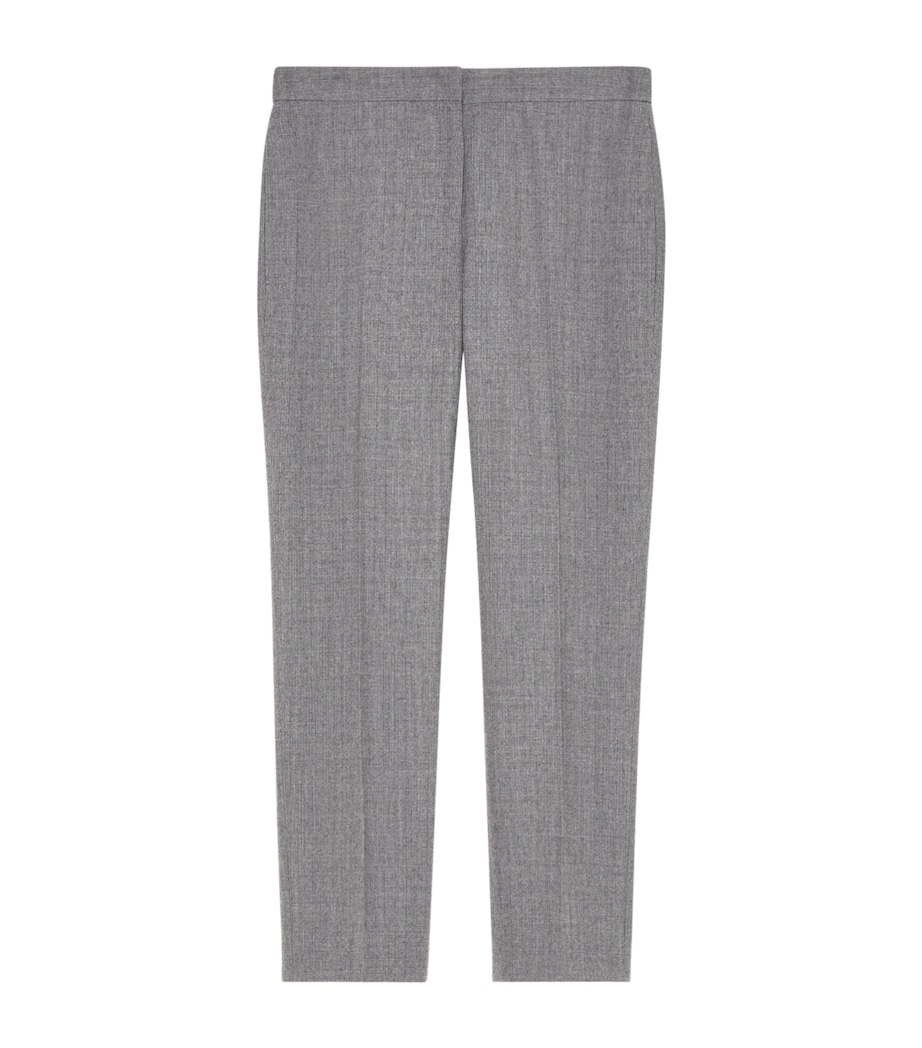 McQueen Womens Wool Cropped Cigarette Trousers Image 1