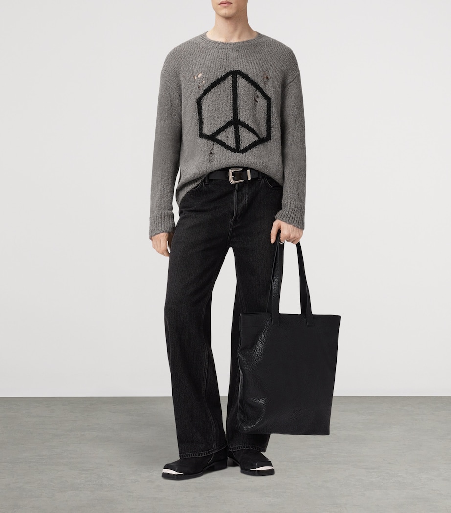 Wool-Blend Message Sweater GUNMETAL GREY Image 3