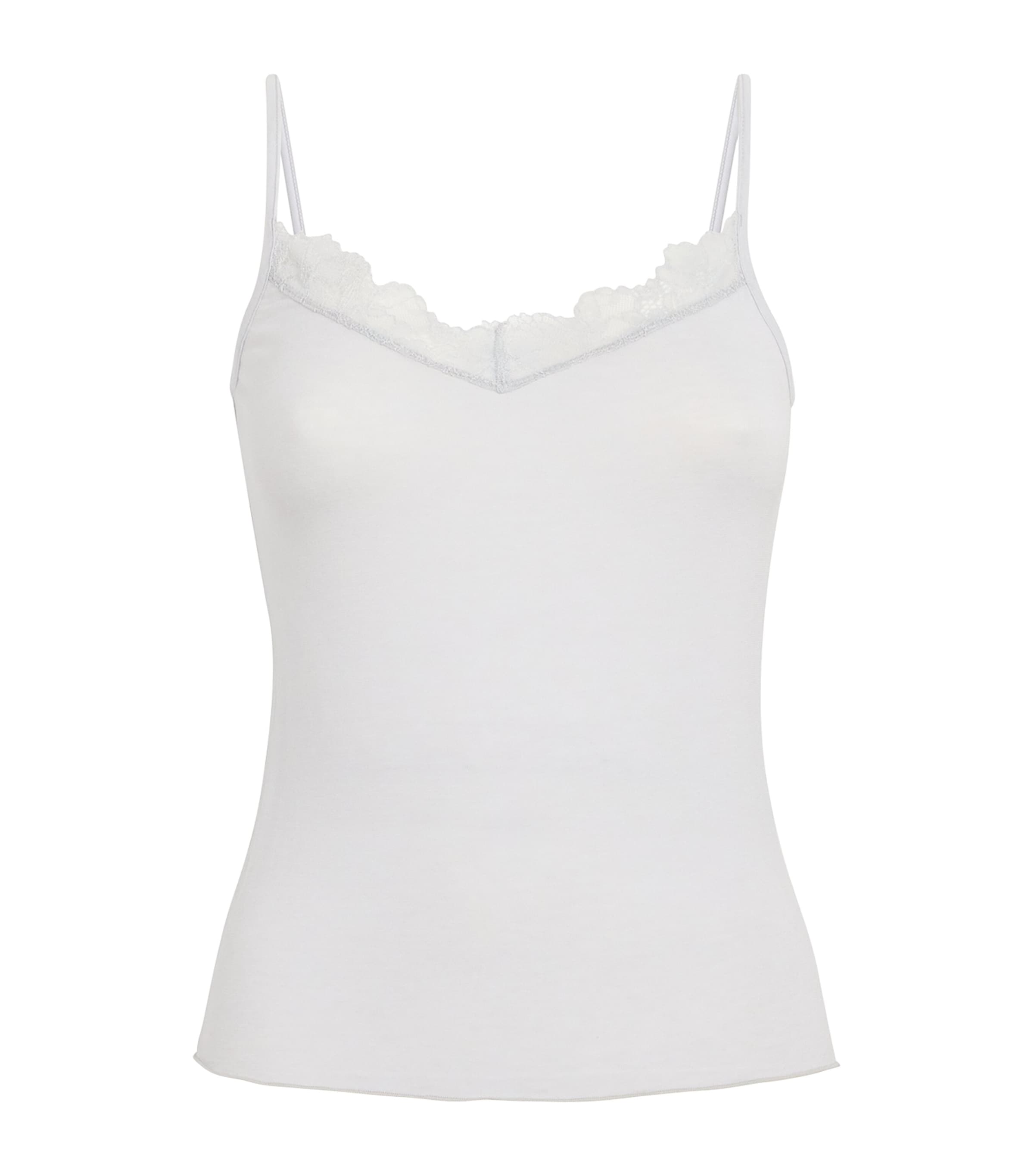 Skims Sheer Modal Lace Camisole In White