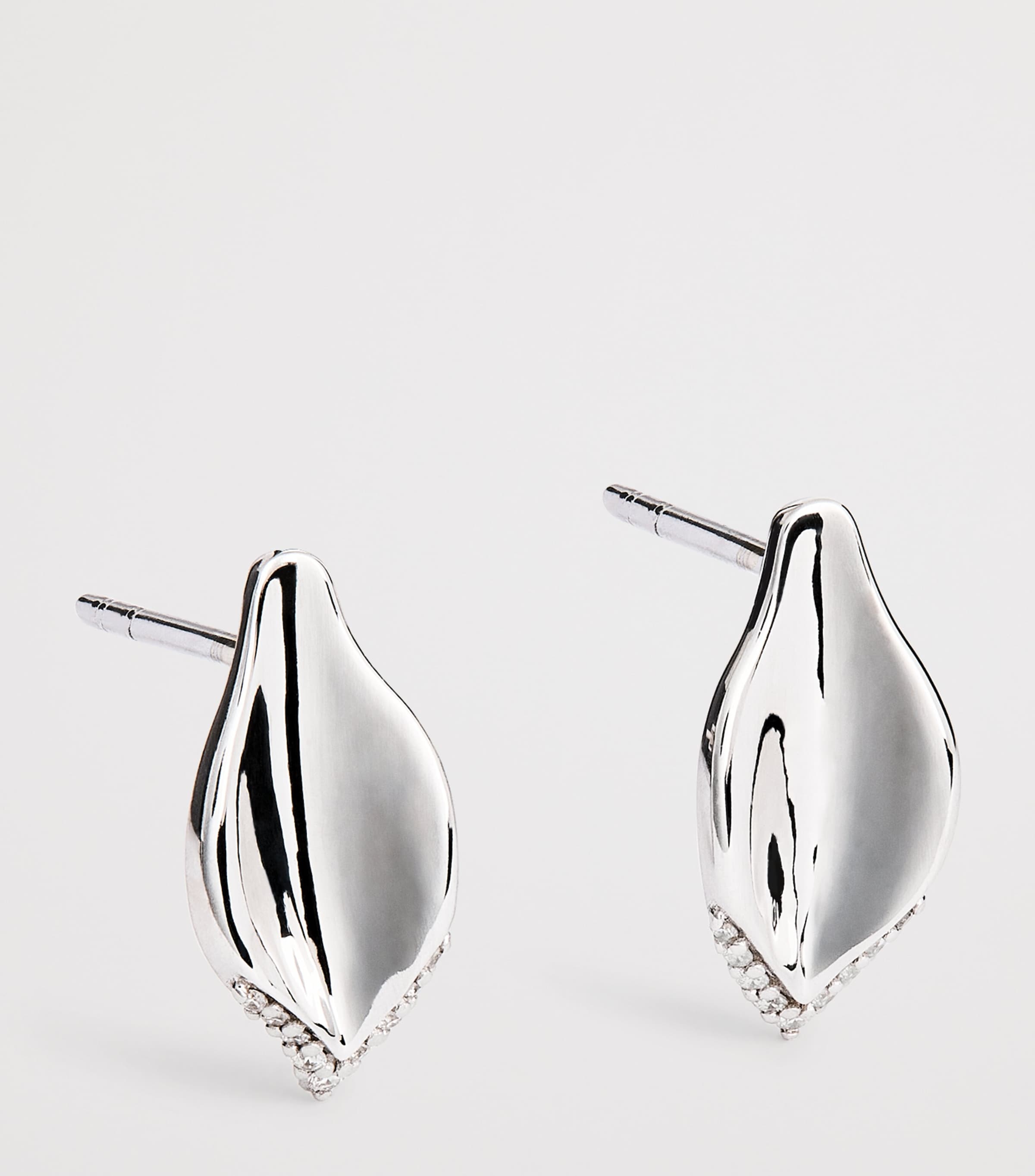 White Gold and Diamond Secret Garden Gloria Stud Earrings WHITE GOLD Image 3