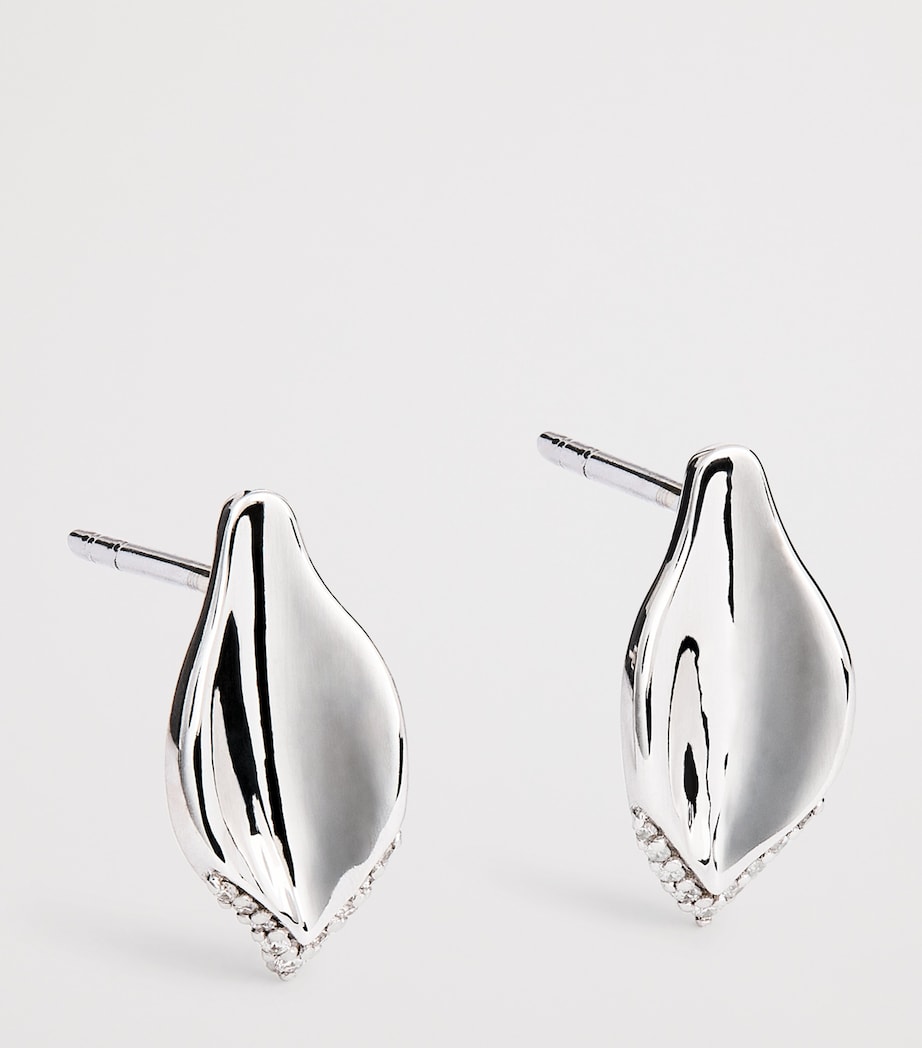 White Gold and Diamond Secret Garden Gloria Stud Earrings WHITE GOLD Image 3