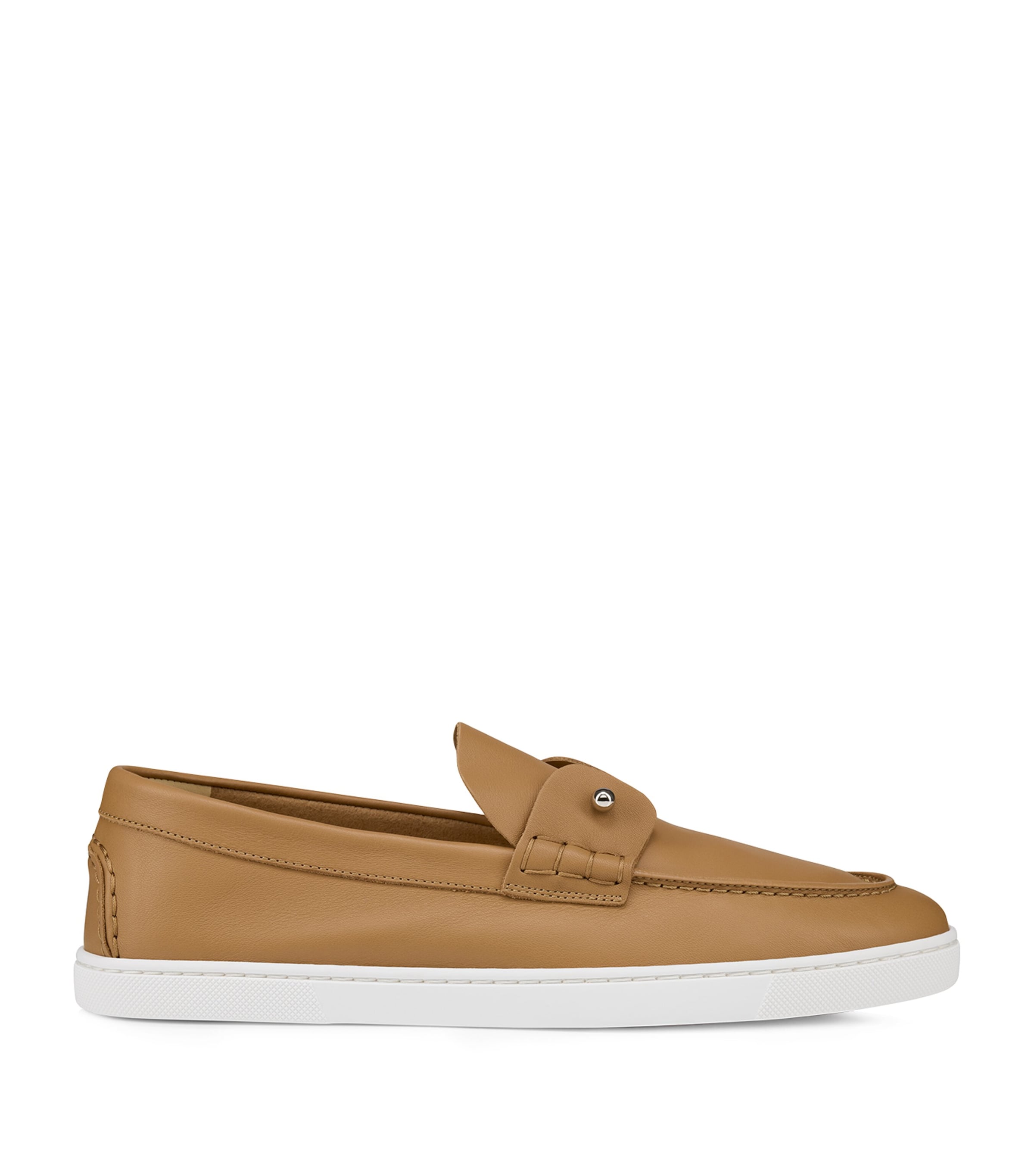 Christian Louboutin Chambeliboat Leather Loafers In Brown