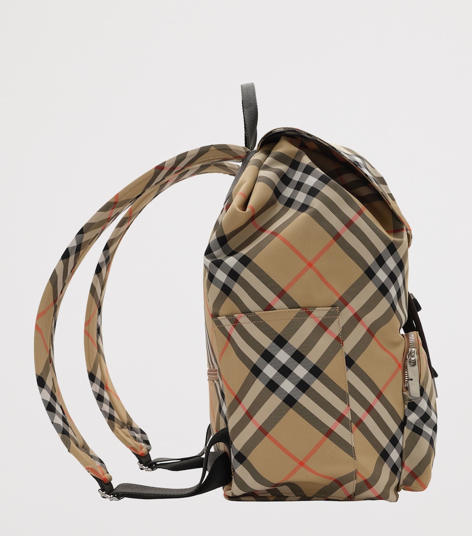 Burberry Check Print Backpack Sand Image 3