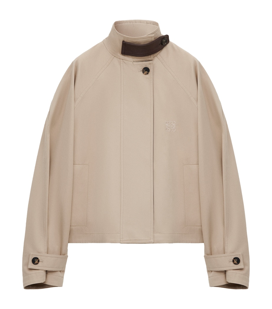 Cotton-Silk-Blend Cropped Coat BEIGE Image 1