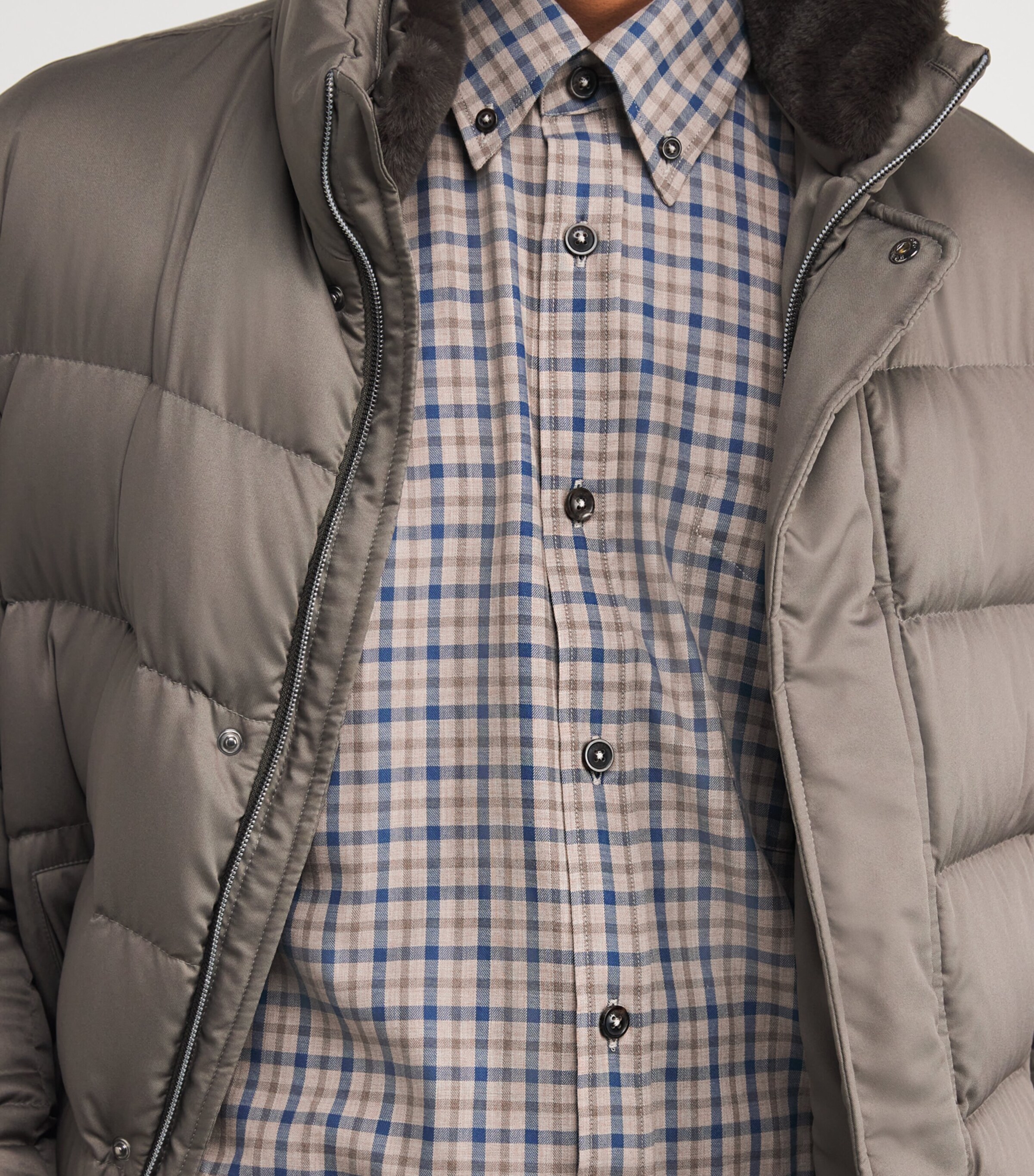 Cotton Check Shirt DOVE Image 6