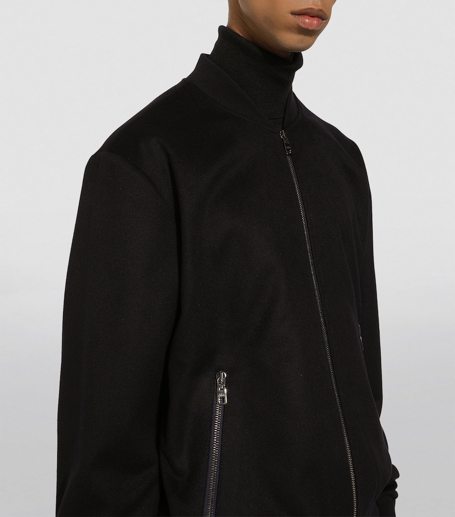 Cashmere Bomber Jacket B3681-VERY DARK BLUE Image 5