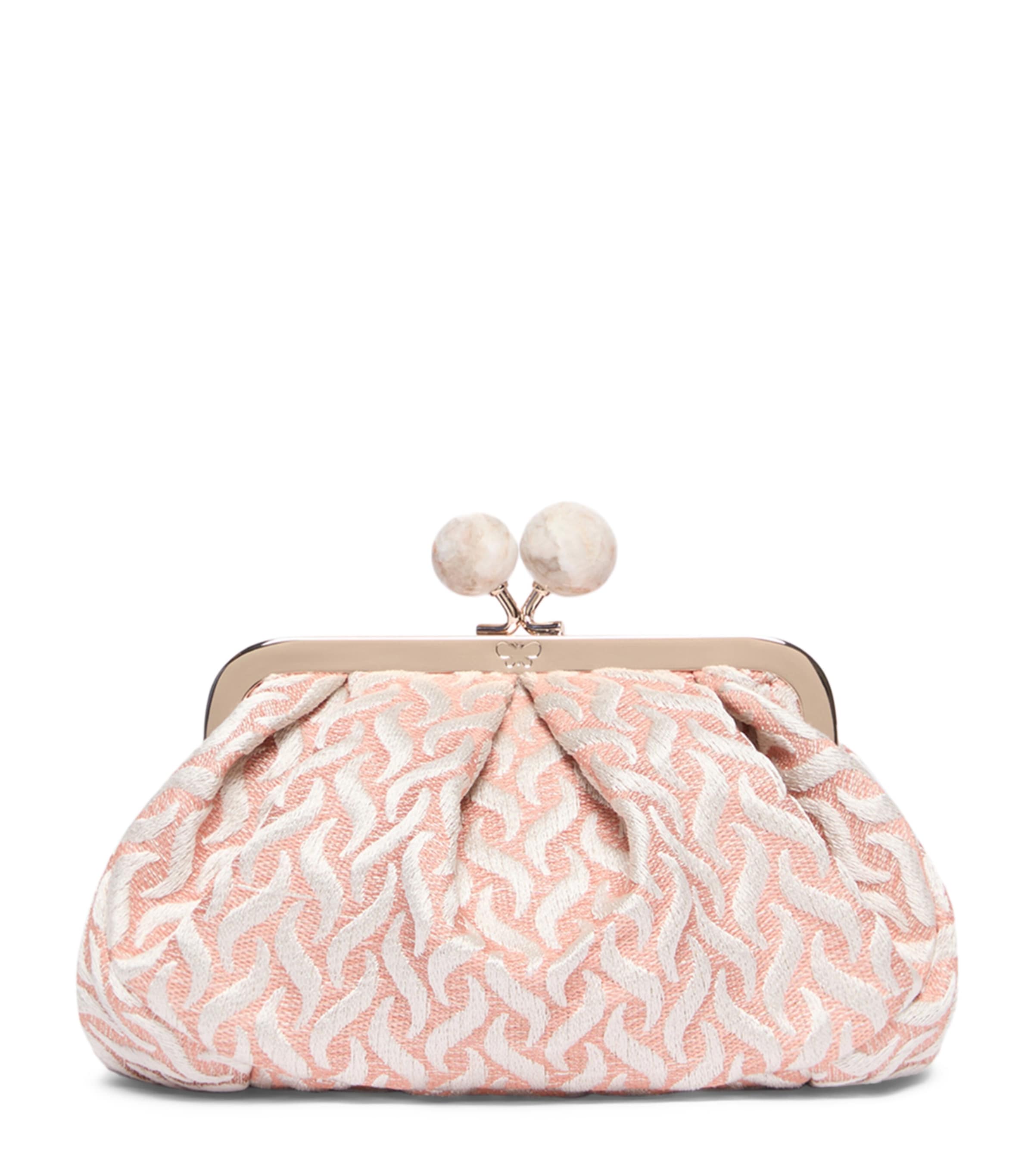 Weekend Max Mara Woven Jacquard Pasticcino Clutch Bag Pink Image 1