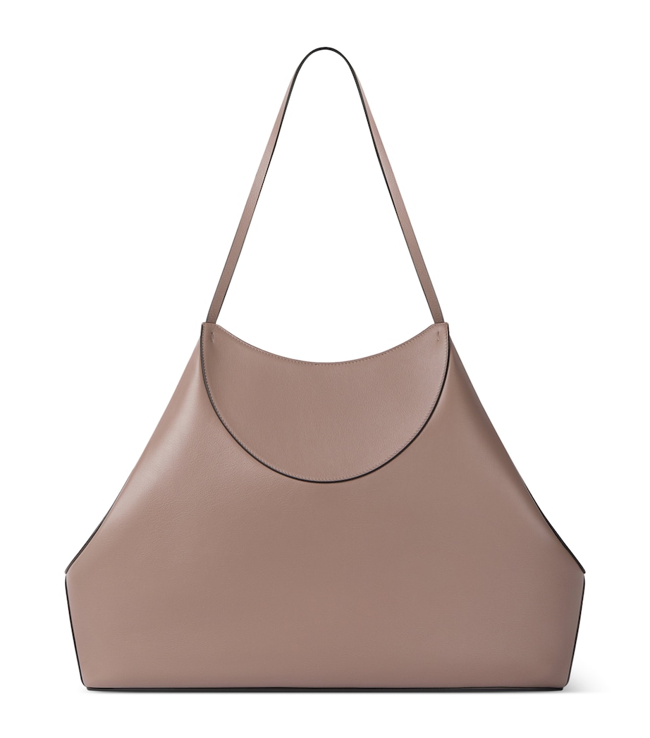 Medium Leather Facet Shoulder Bag TAUPE Image 1